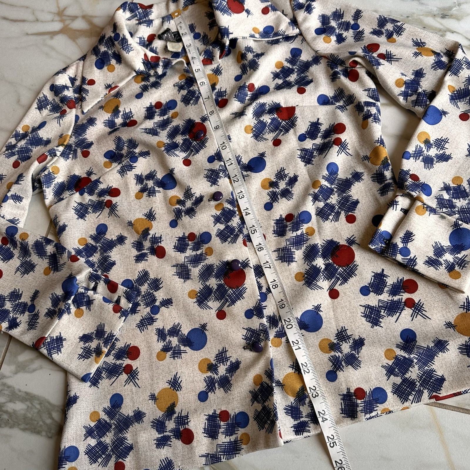 Vintage 60’s Colorful Floral Print Women’s Collared Blazer and A-Line Skirt Set