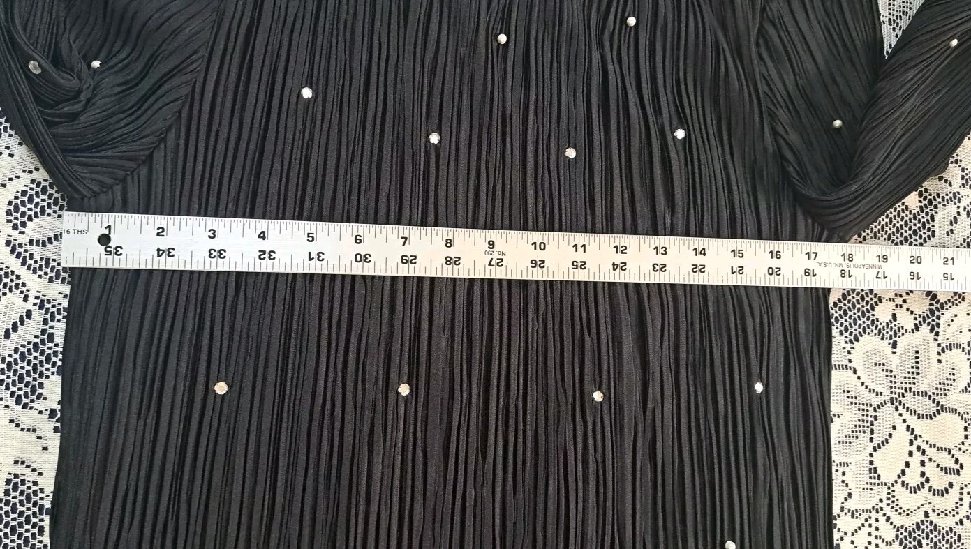 After Dark Women’s Black Cocktail Dress Size 9/10 Crepe Drop Waist Ruffle USA