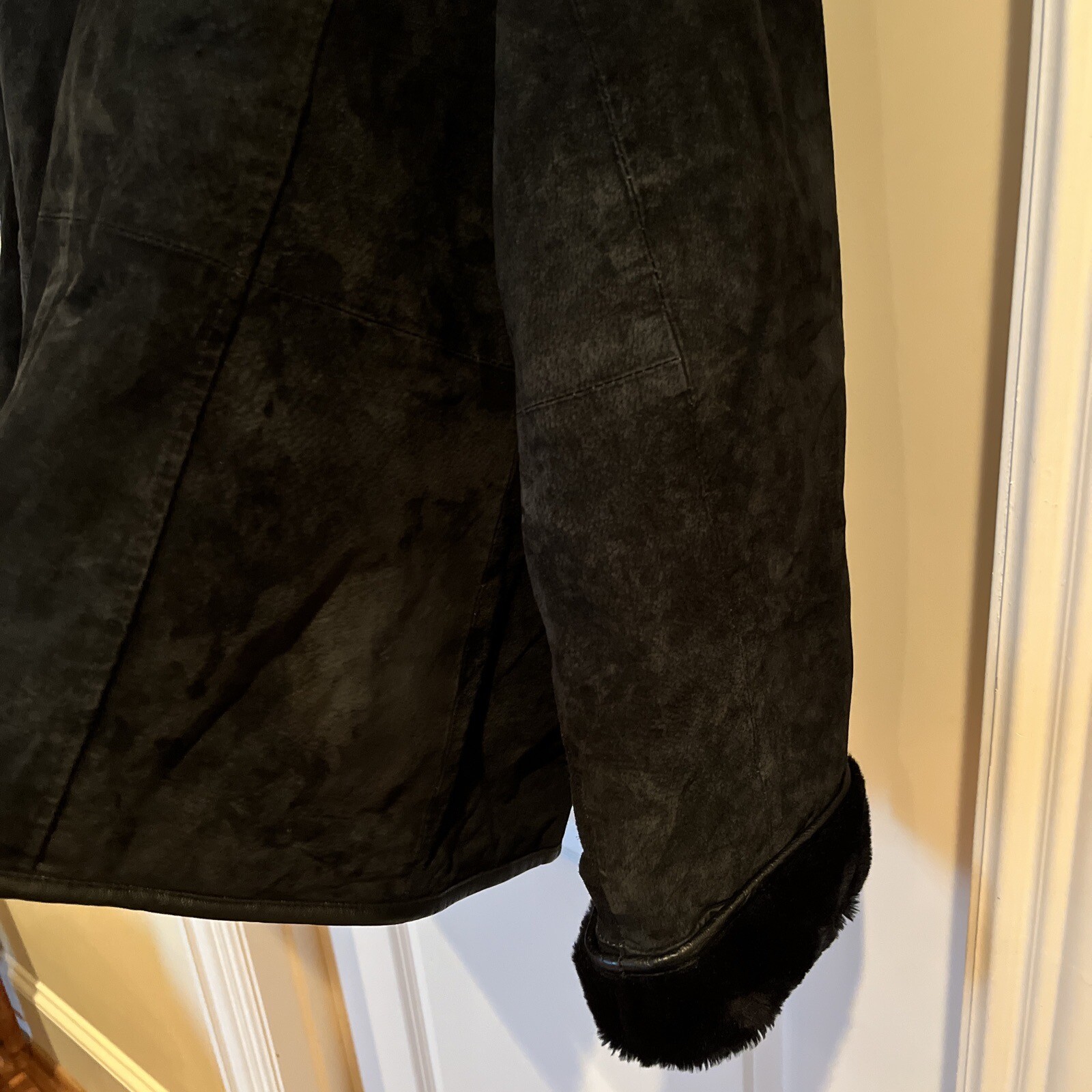 VINTAGE RARE VENEZIA SUEDE FAUX FUR LINED JACKET Y2K 90’s GRUNGE SIZE 18 / 20 2X