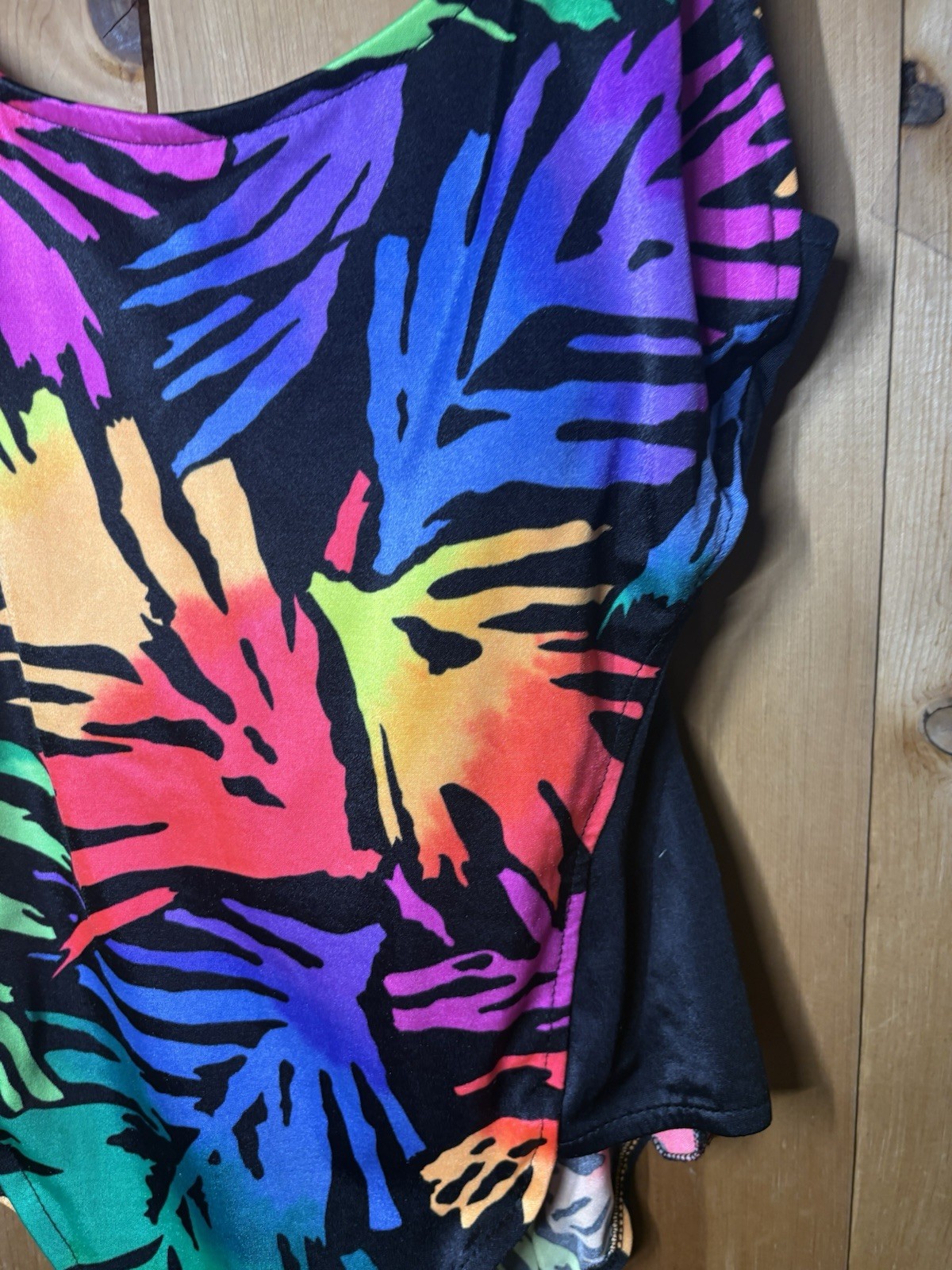 Catalina Neon Splash One Piece Swimsuit Bathing Suit Size 14 USA VTG 80s 38/32