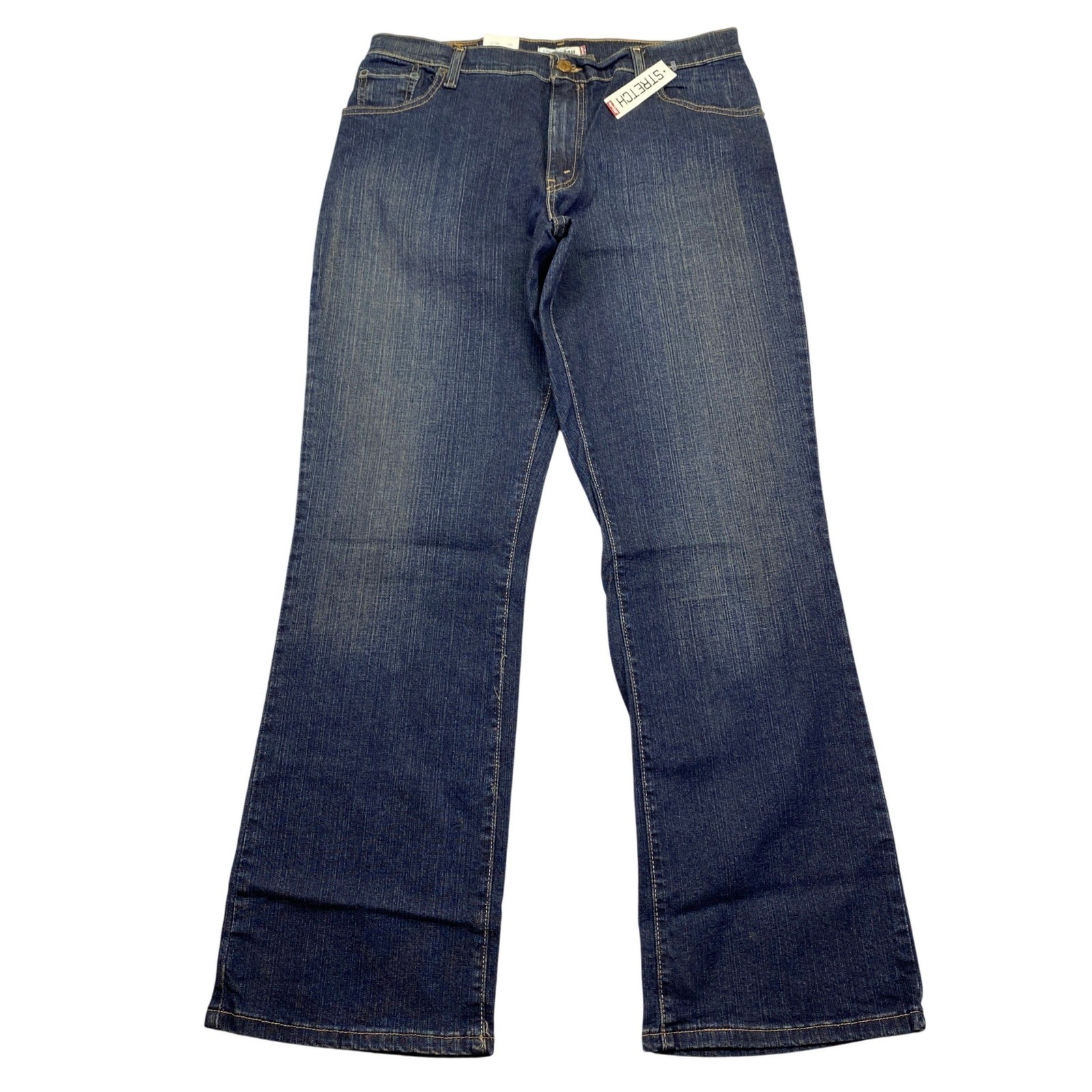 VTG Levis 550 Relaxed Boot Cut Jeans Women 14M Dark Wash Stretch Blue NWT Y2K