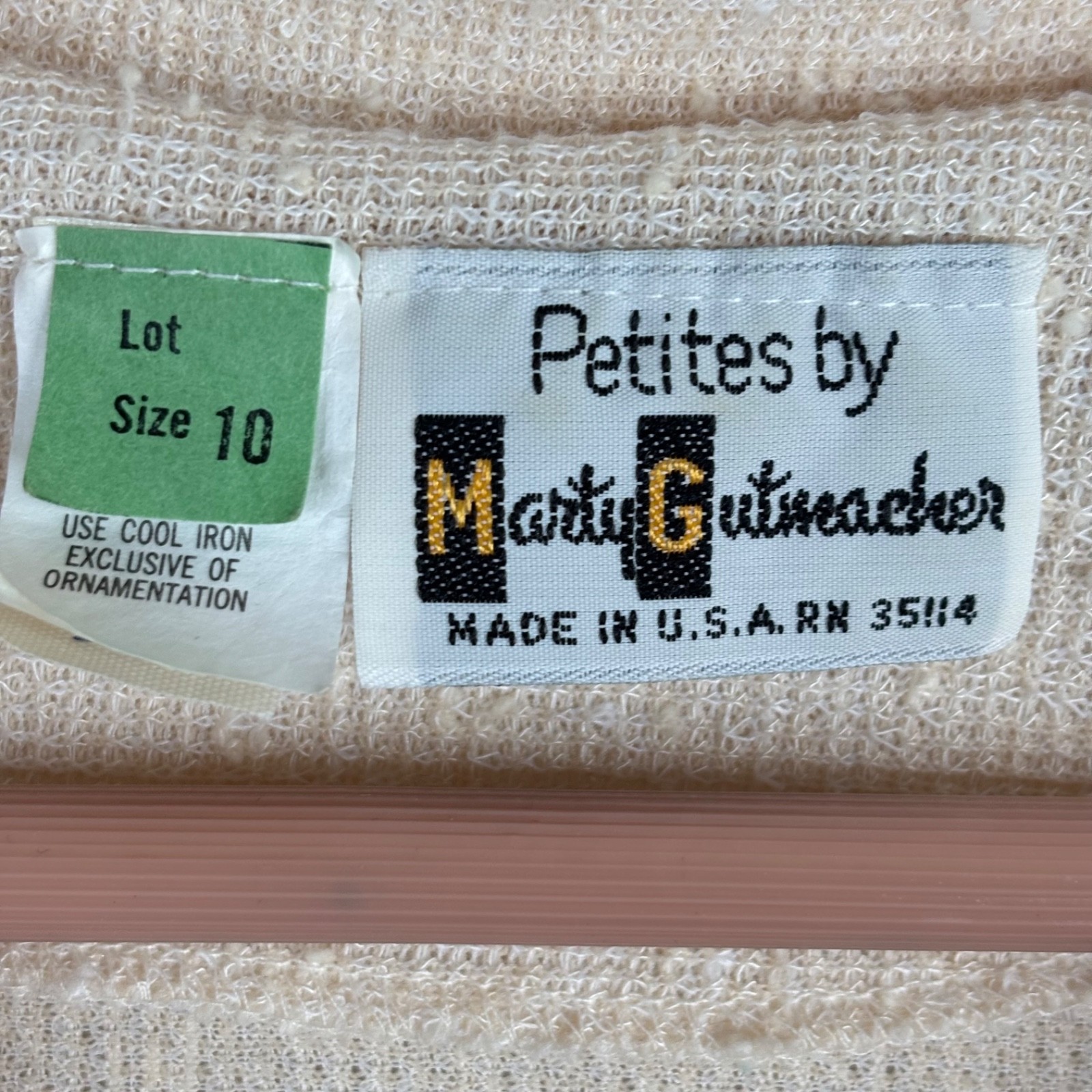 Vtg Marty Gutmacher Duster Cardigan 10P Ivory Brass Buttons Old Money Easter