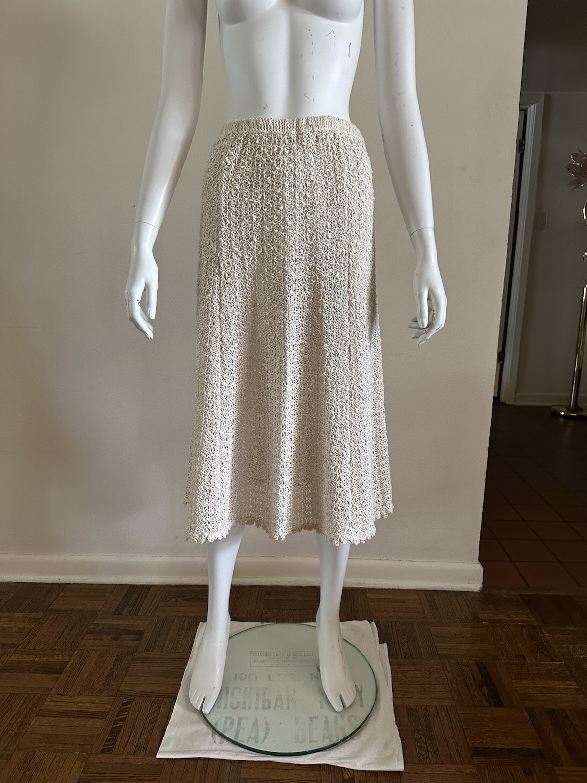 1970s A Pallas Original Hand Loomed Irish Linen Knit [Dress/Skirt/Set] Boho VTG