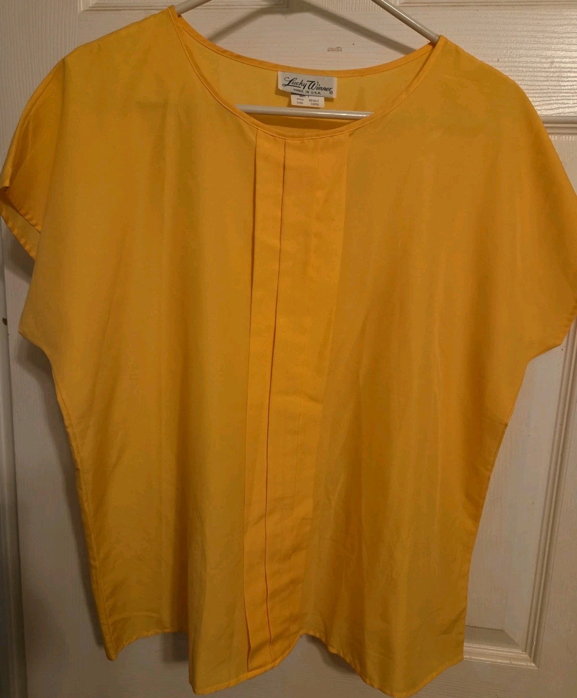 Lucky Winner Blouse Vntg Popover Yellow Size L