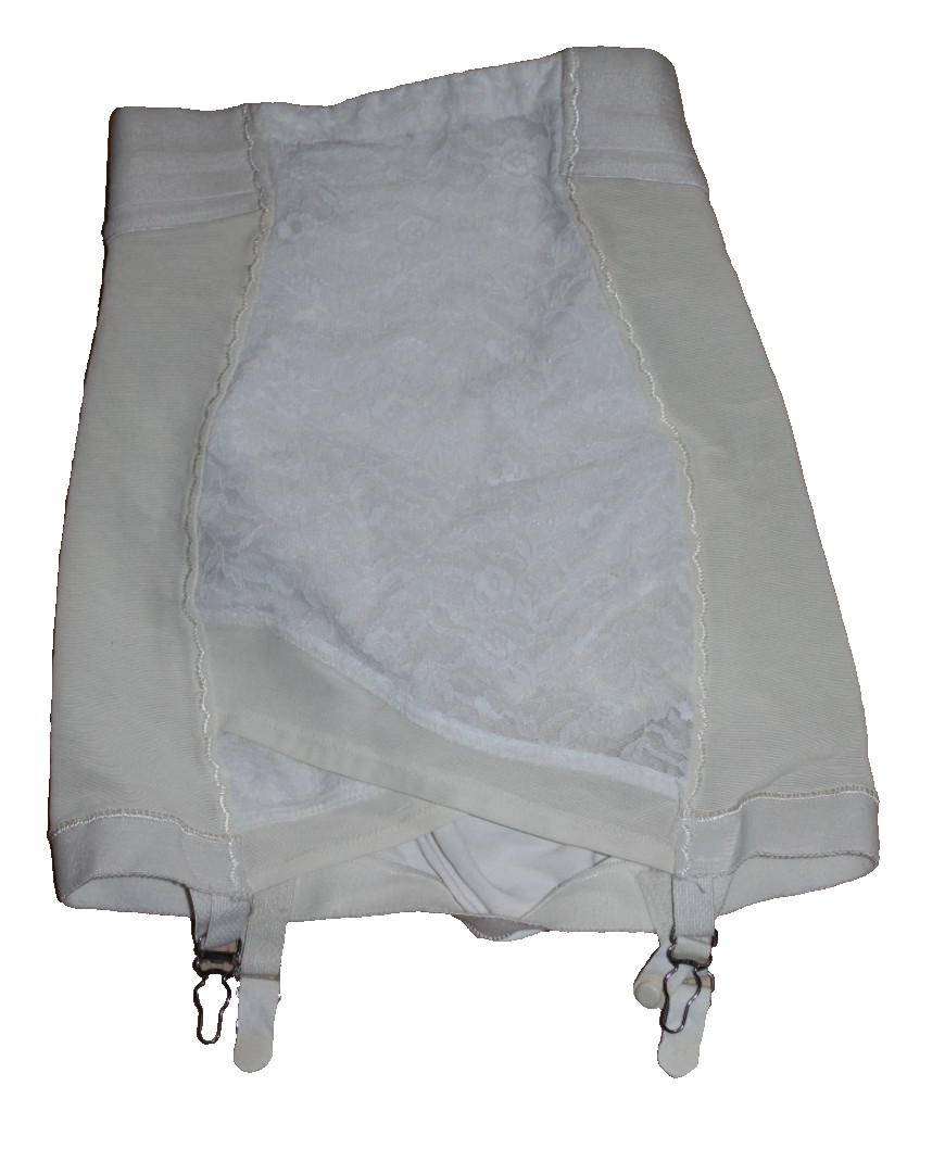 Vintage Sarong HIGH WAIST Open Bottom Girdle Lace Panels Shapewear sz 27/28