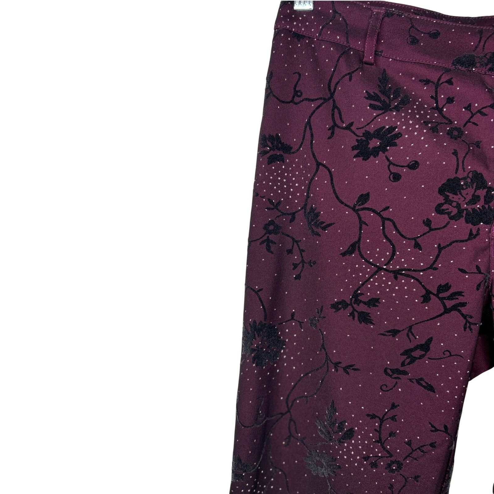 Vintage GUESS USA Velvet Burn-Out Glitter Pants Y2K Bootcut Size 31 Witchy Rare