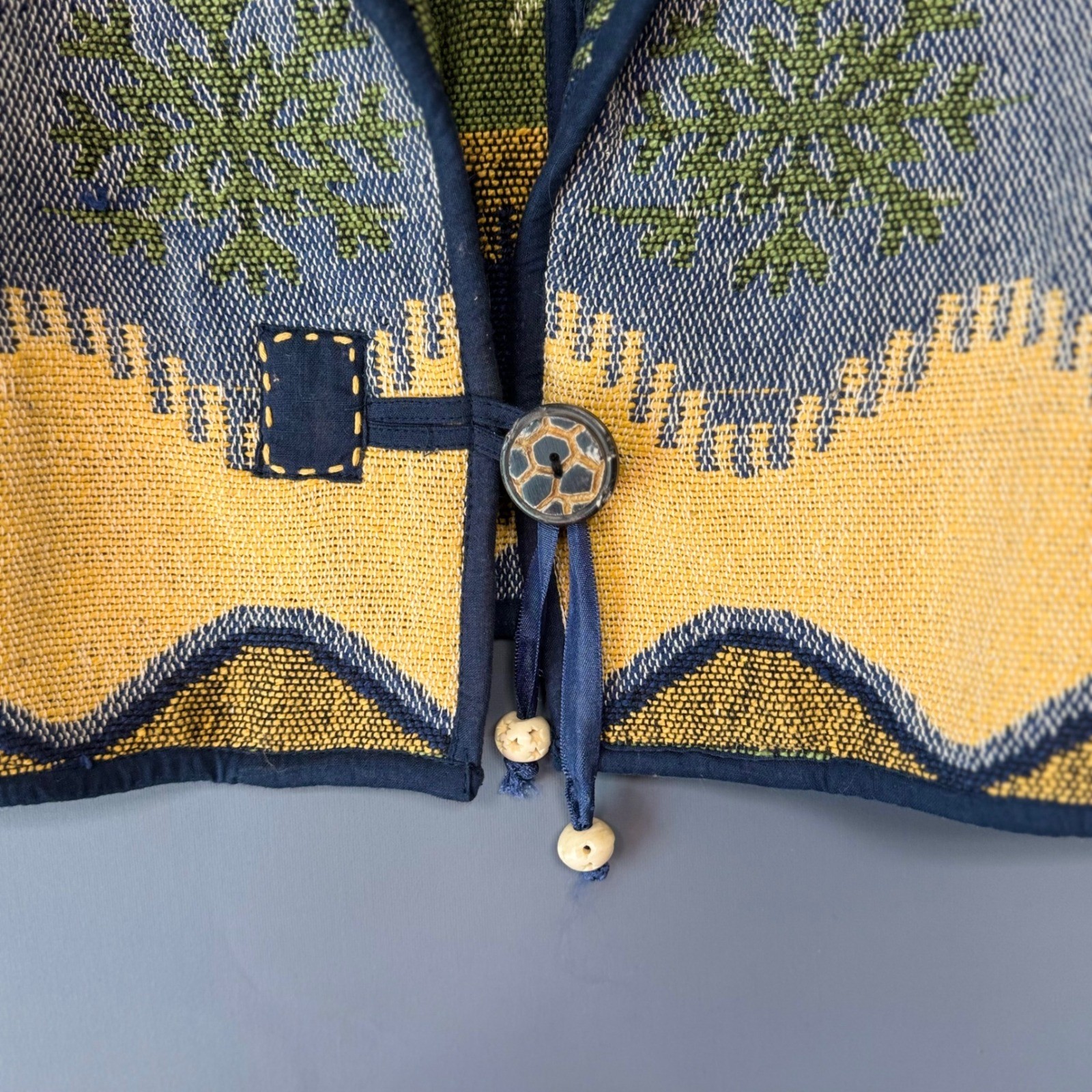 Flashback Vintage Woven Tapestry Jacket Womens Large Cotton Snowflake Celestial