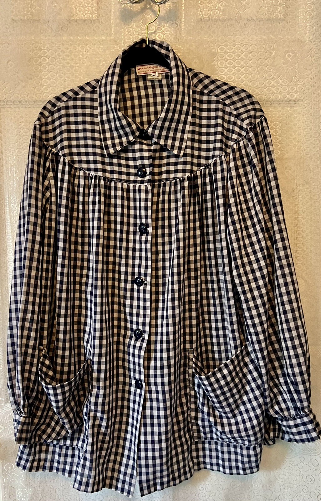 Vintage AUNT ABIGAIL’S ATTIC Exclusive Country Clothes Check Button Blouse XL