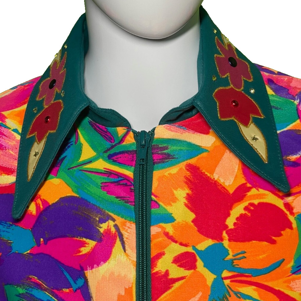 NEW 1849 Authentic Ranchwear Small Lightweight Zip Show Jacket Floral Colorful