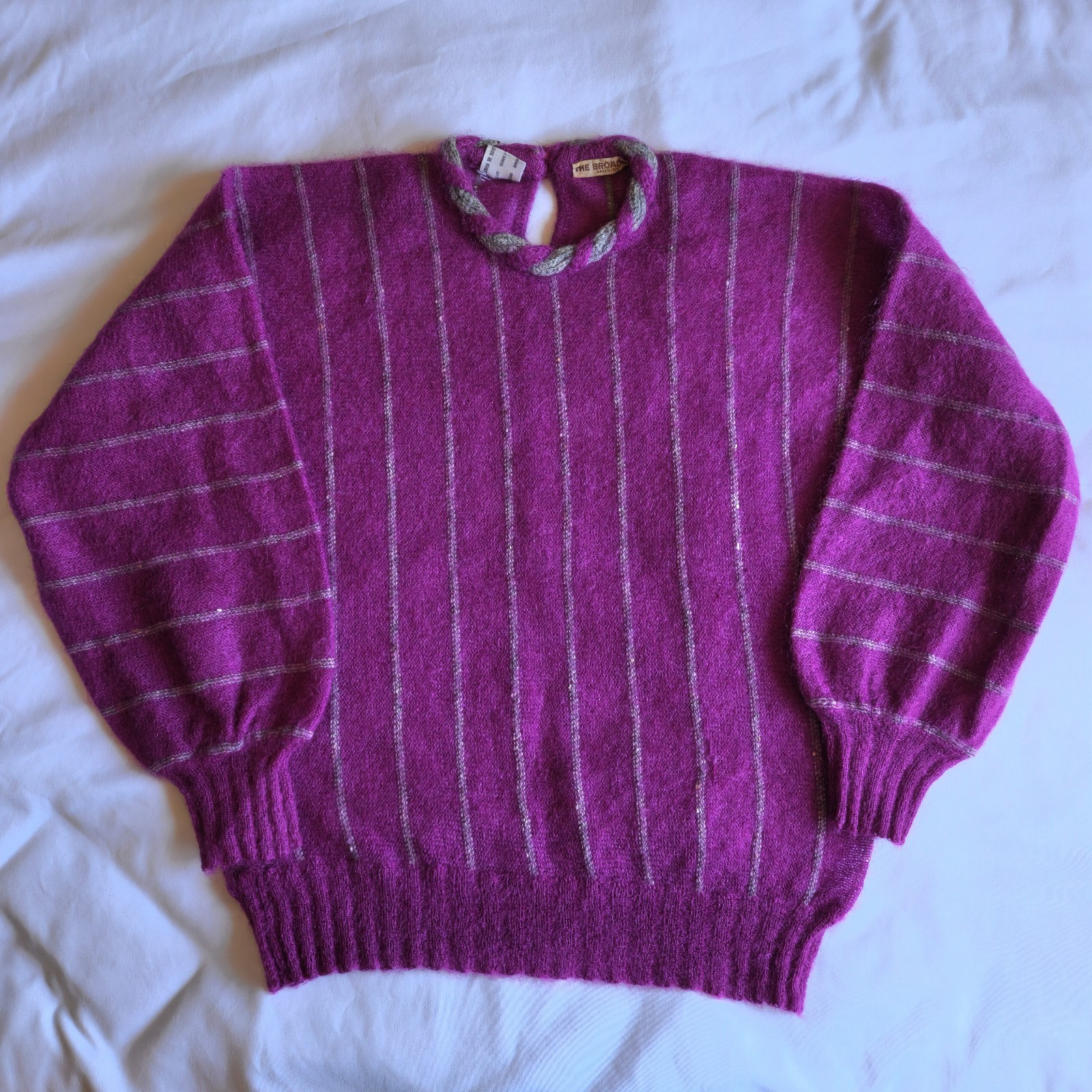 Vintage The Broadway Mohair Knit Women’s SM Purple Round Neck Sweater Italy Made