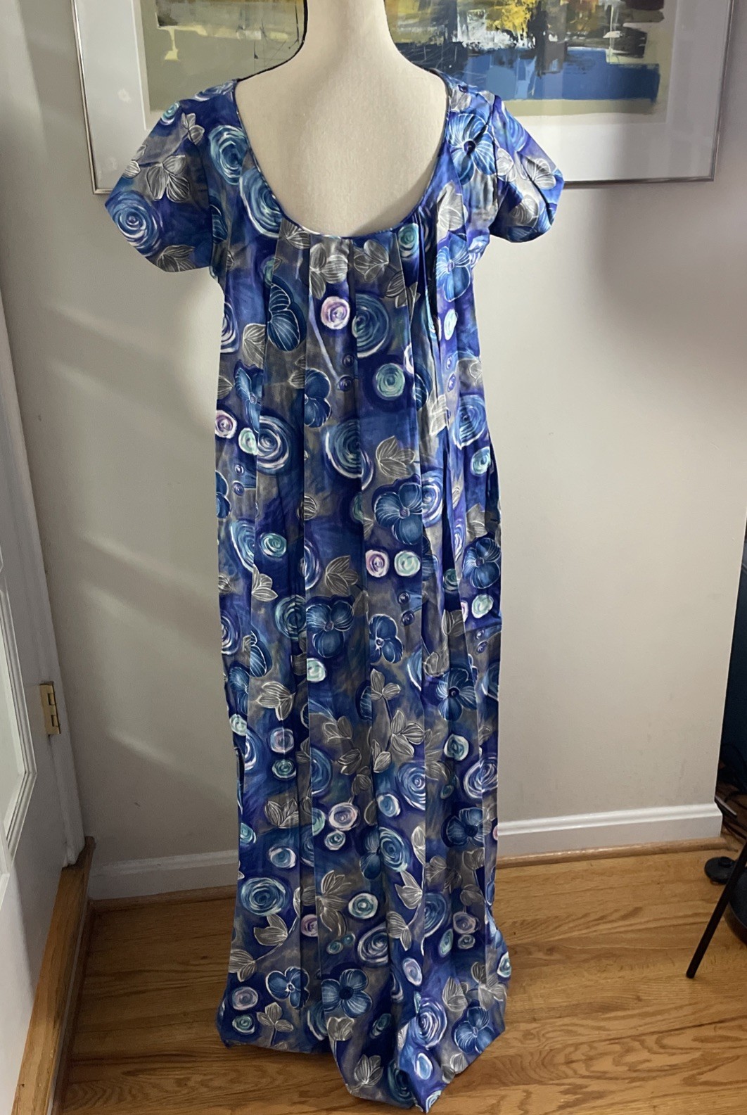 VTG Nani Of Hawaii Blue, Purple Floral Dress M Never Worn