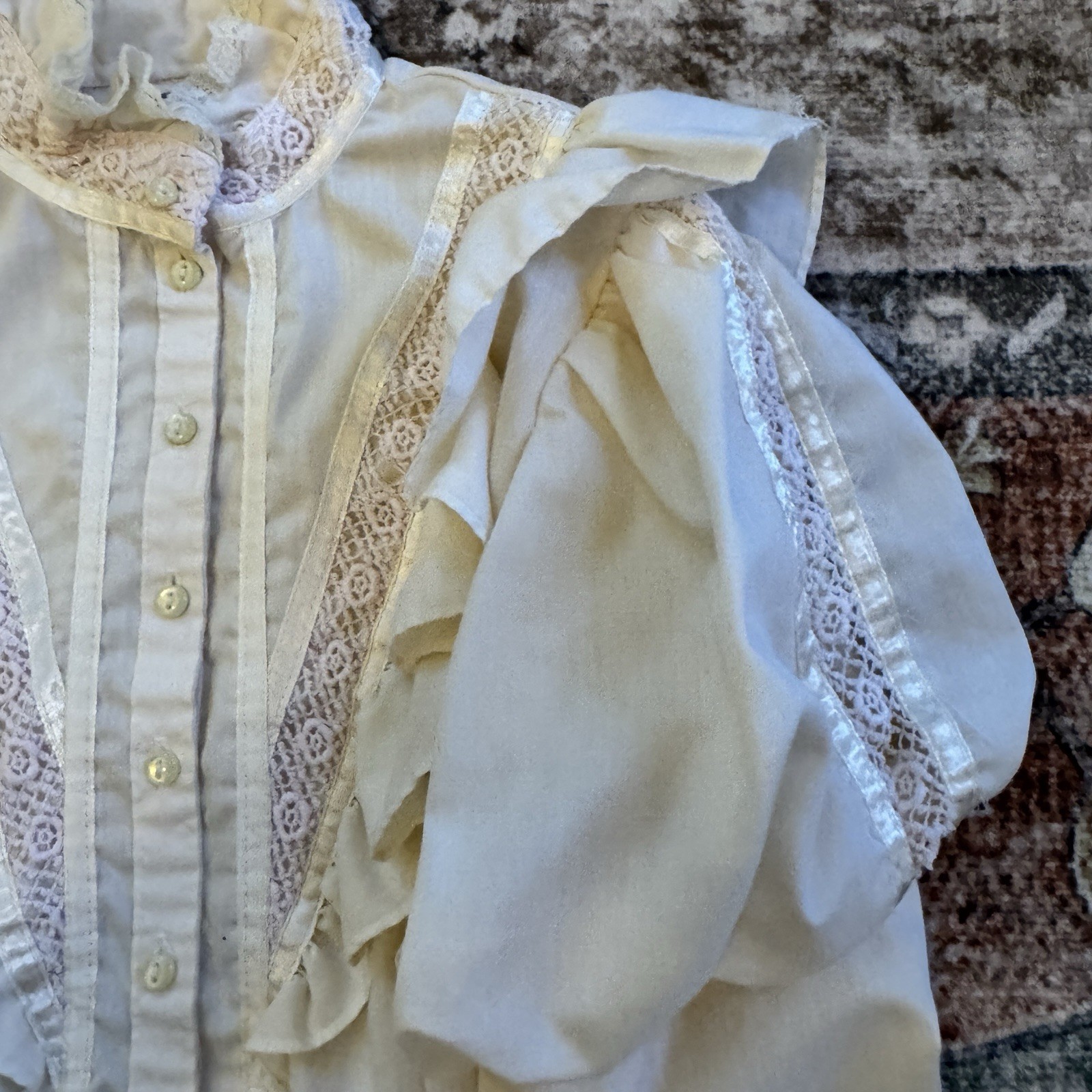 Vintage Jessica’s Gunnies Prairie Victorian Lace Ruffle Cottagecore Blouse 9