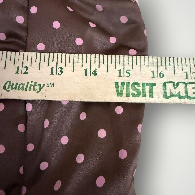 Jessica McClintock Gunne Sax Dress 9/10 Brown Pink Polka Dot Strapless Tulle 50s