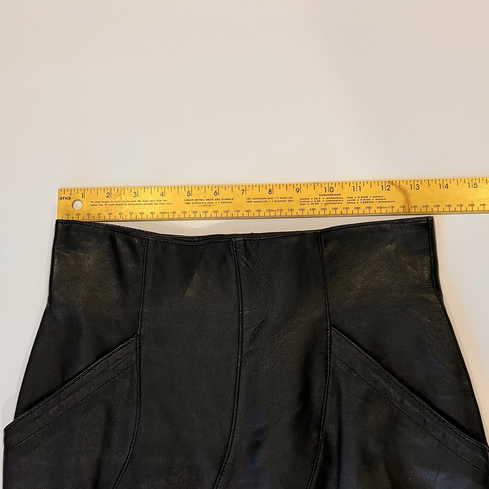 Vintage Giorgio Saint Angel Leather Pencil Skirt 6 Dinkie Tang High Waisted 80s