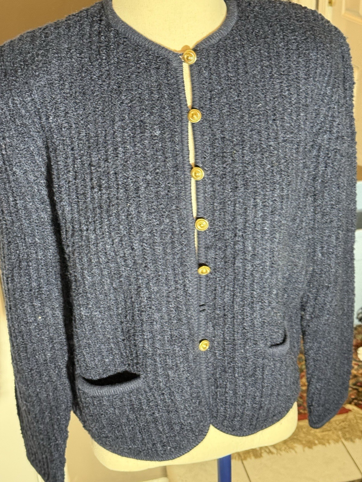 Tanner XL Acrylic Dark Blue Sweater (vintage New Old Stock)