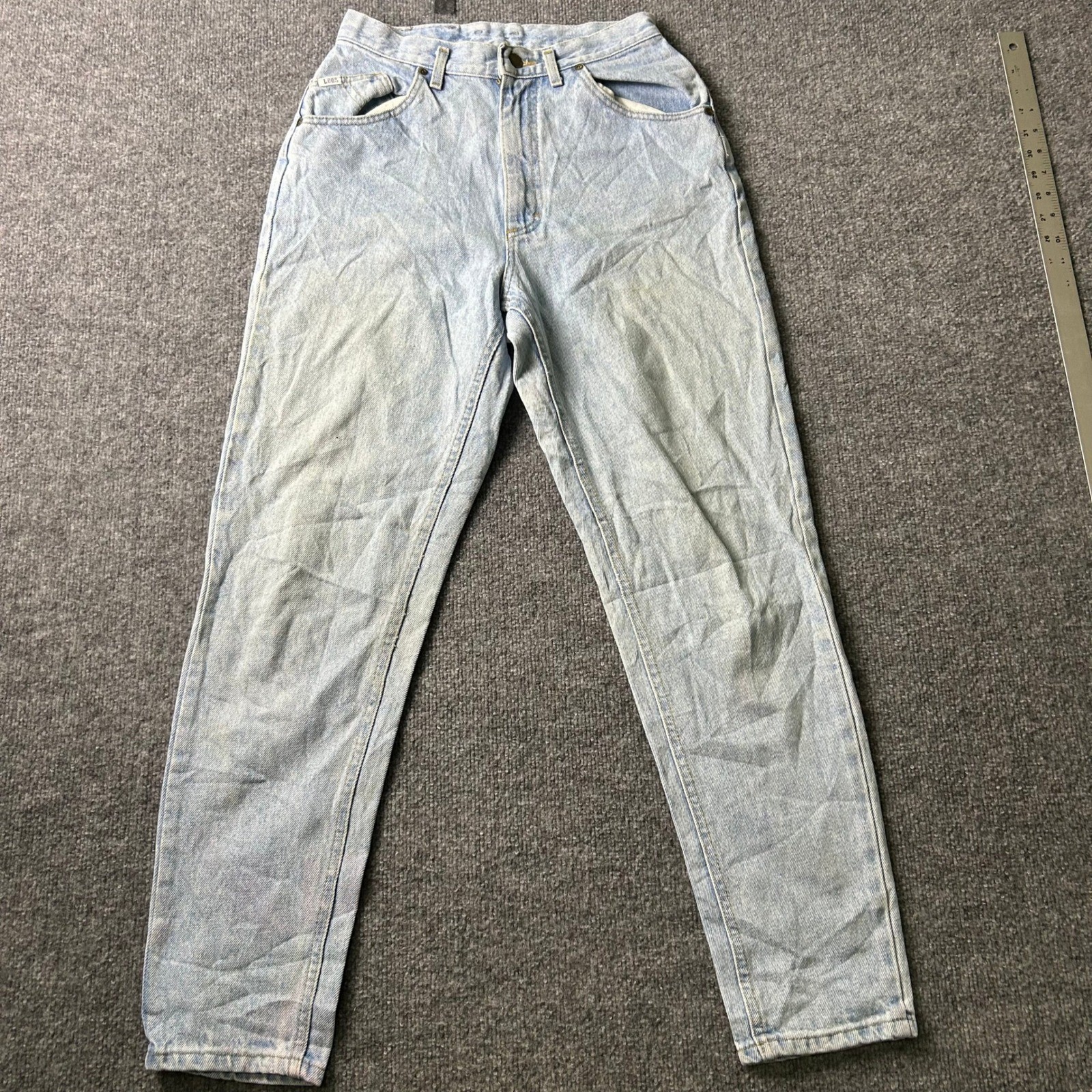Lee Jeans Womens Size 24 Light Wash High Waisted Tapered Mom Fit Denim Vintage