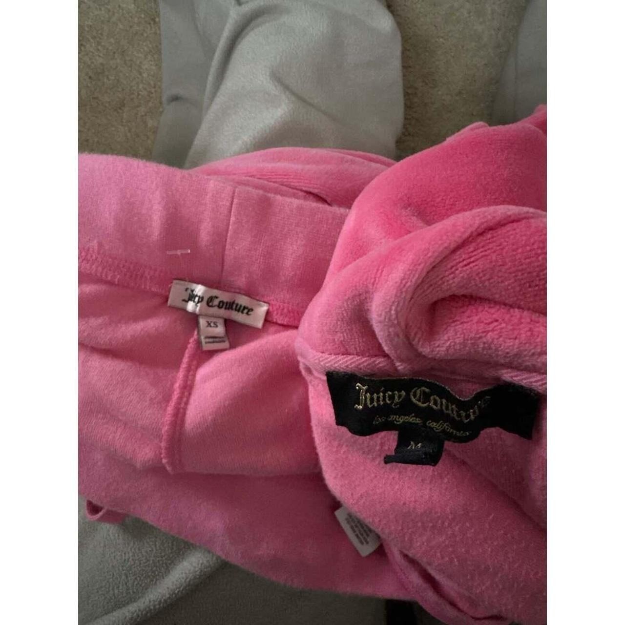 Vintage Juicy Couture Y2K Logo Hot Pink Velour Tracksuit Set 2-piece size S