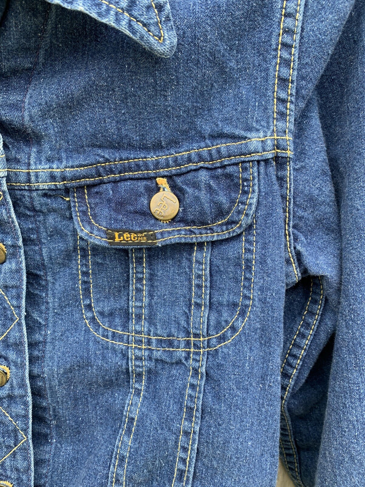 vintage Lady Lee denim jacket jean jeans jacket made in USA Size 7 8