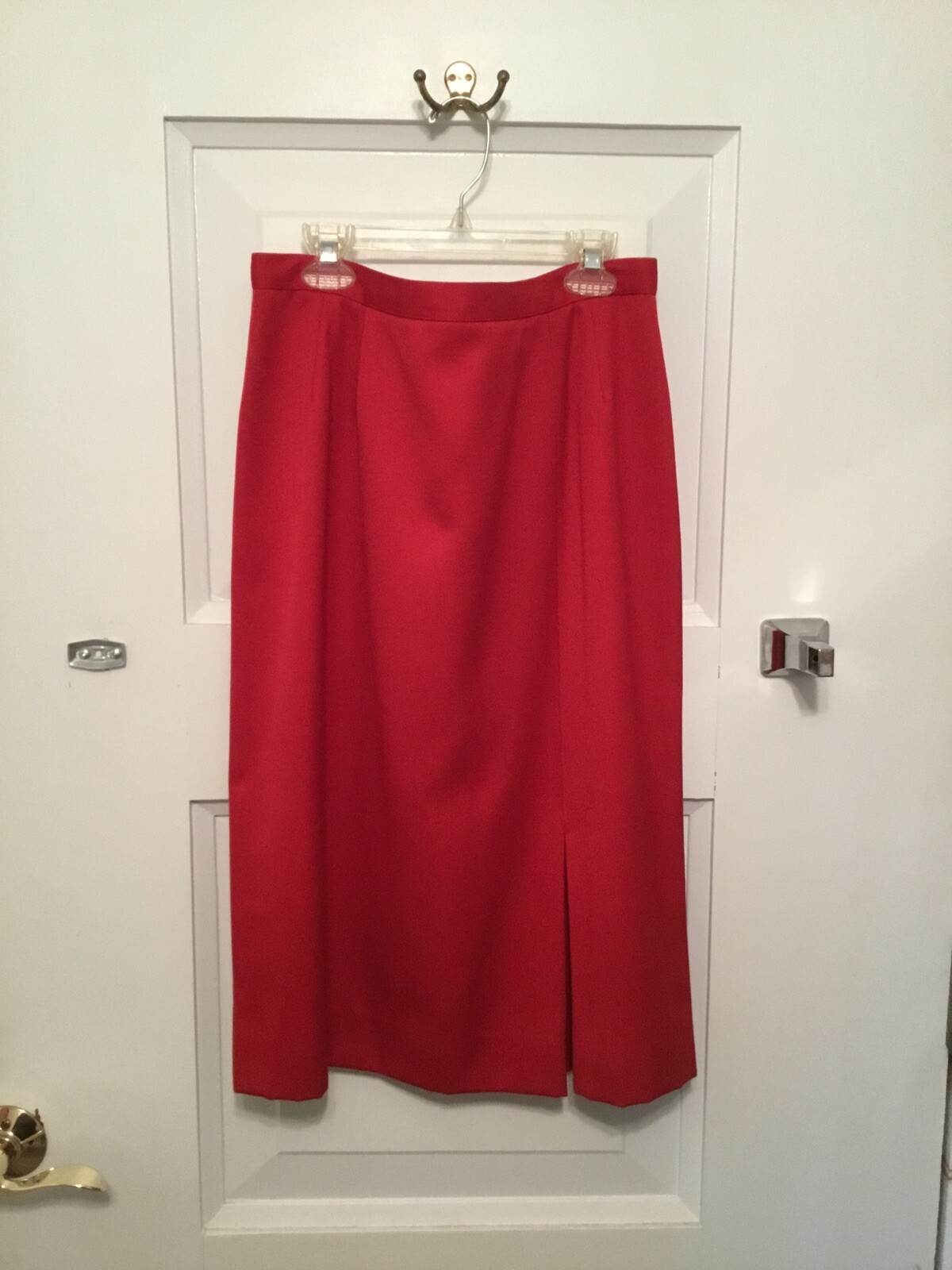 Vintage Women’s Kasper For ASL 2 Piece Long Sleeve Red Jacket Skirt Suit Size 14