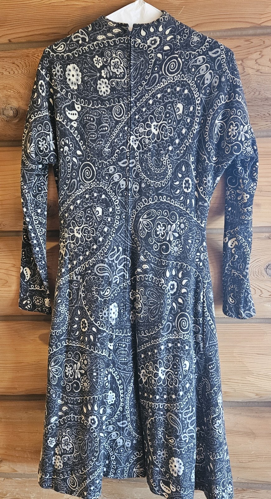 PAULINE TRIGERE VINTAGE BLACK / WHITE PASLEY DRESS