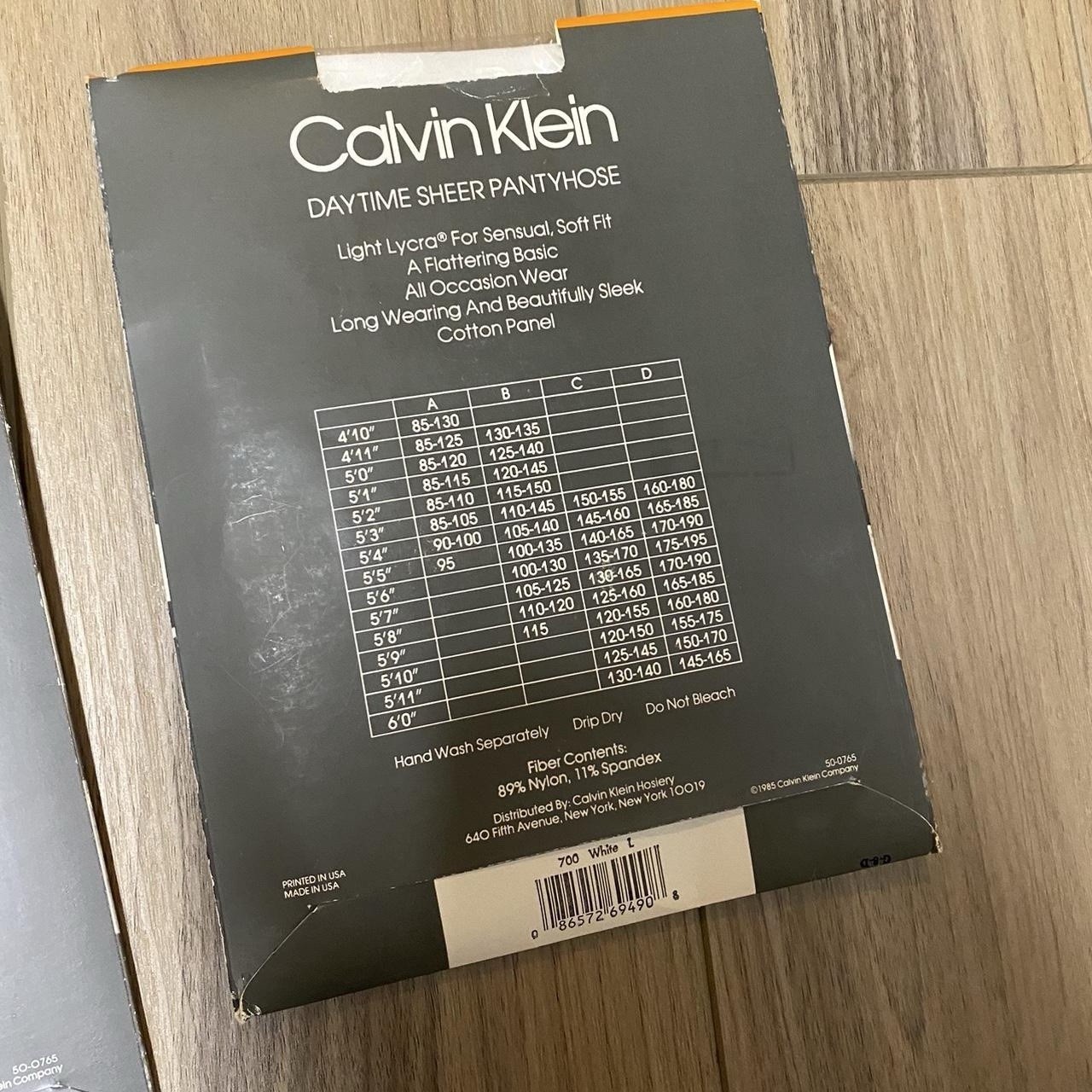 Lot Of 2 VTG 1985 CALVIN KLIEN PANTYHOSE DAYTIME SHEER 700 White SZ C SEALED USA
