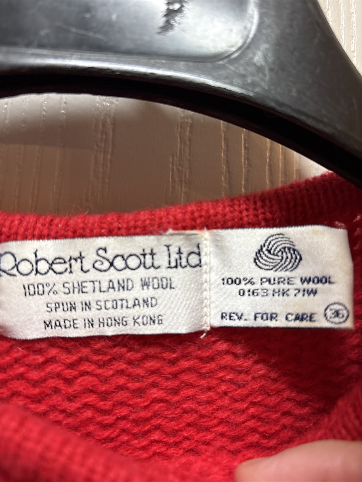 Vtg 60s Robert Scott Ltd Women’s Sz36 Red Shetland Wool Cardigan Sweater M-L