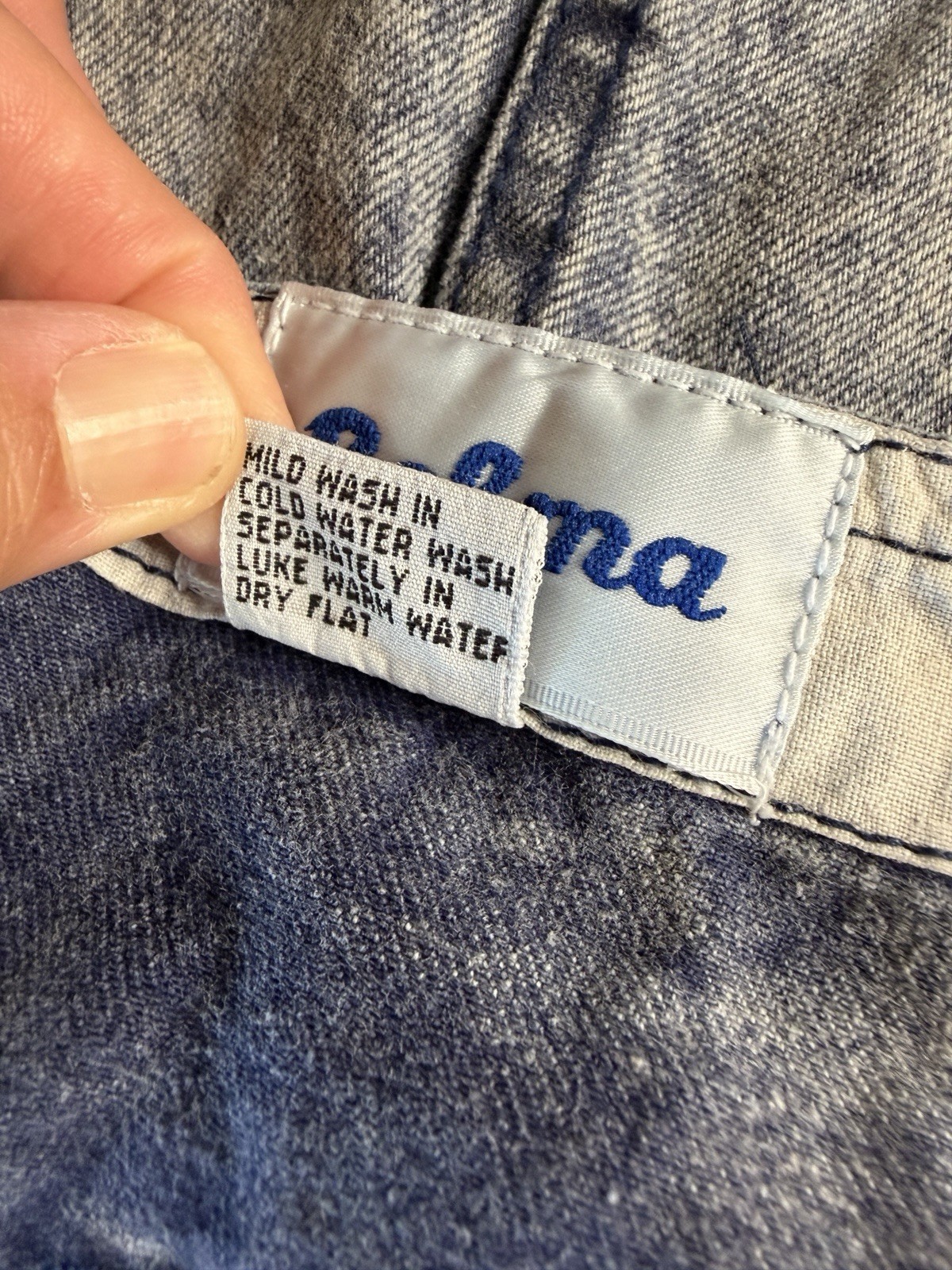 Vintage 80s Belma Womens Acid Washed Overall Skirt Long Denim Jean Stone Large
