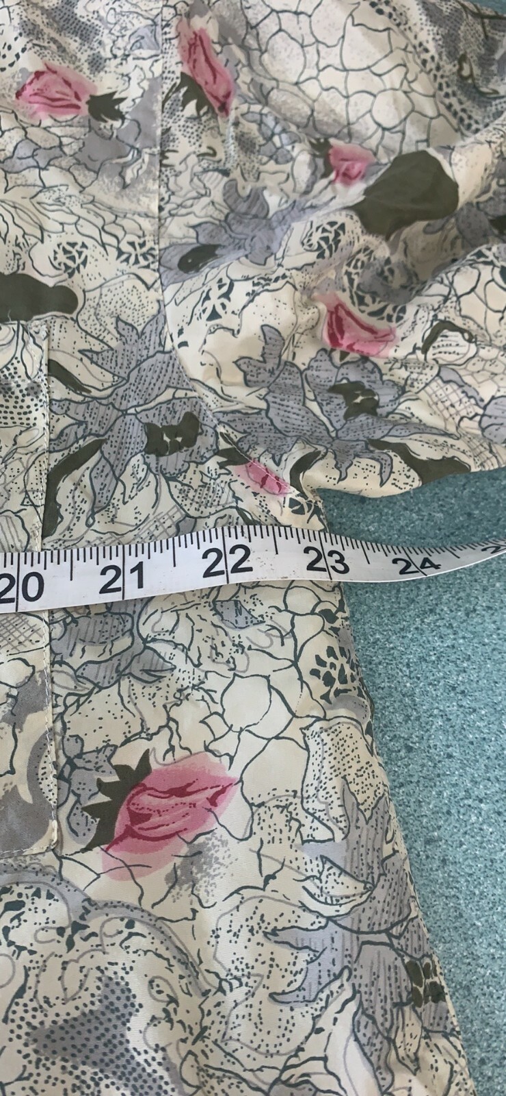 Women Claudia Richard Silk Floral Long Sleeve Shirt Blouse Button Up Floral Sz L