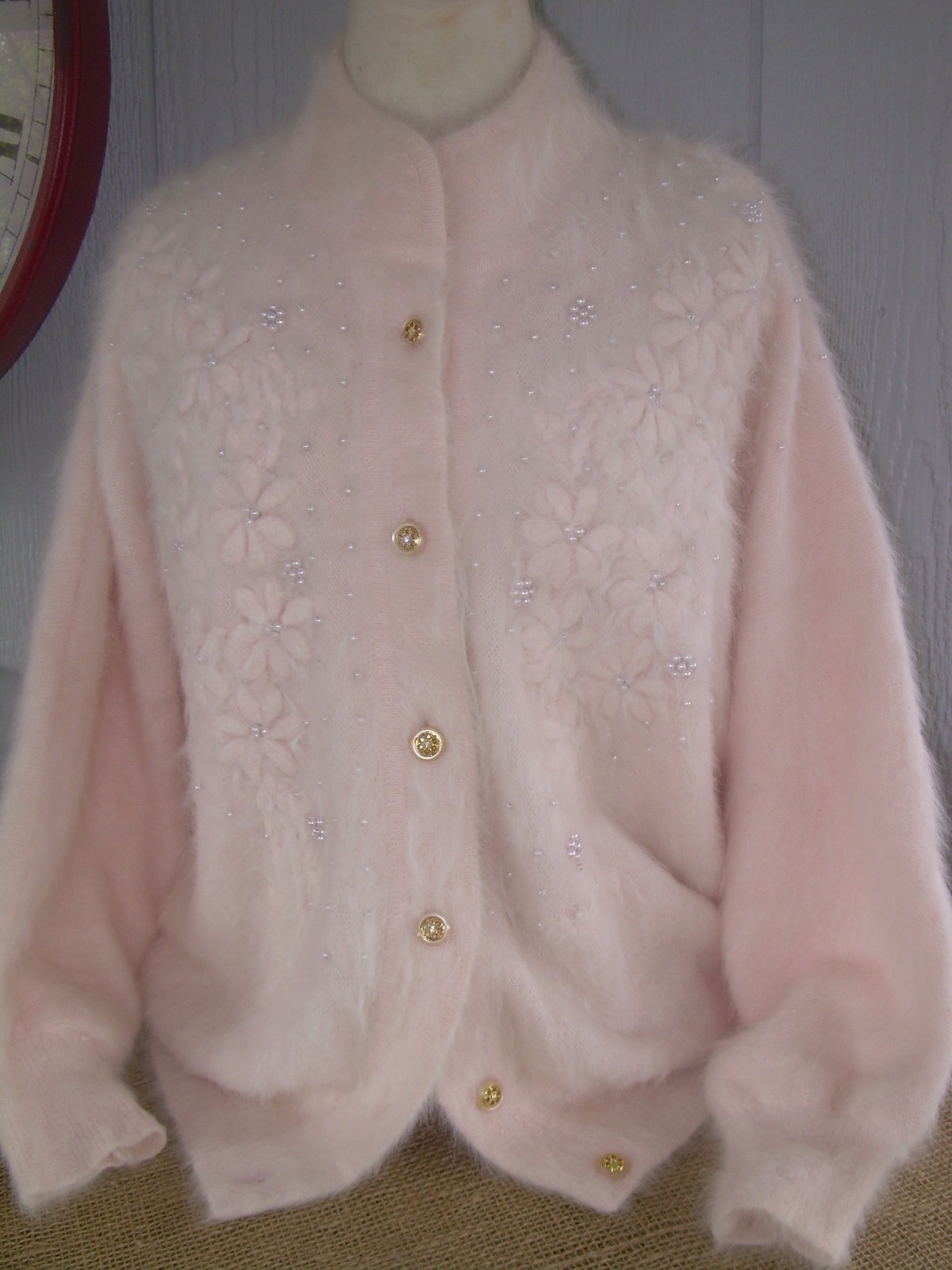 VTG Samuel Robert by Peter Hatsi Androu ANGORA SWEATER JACKET SZ M/L~ FAB