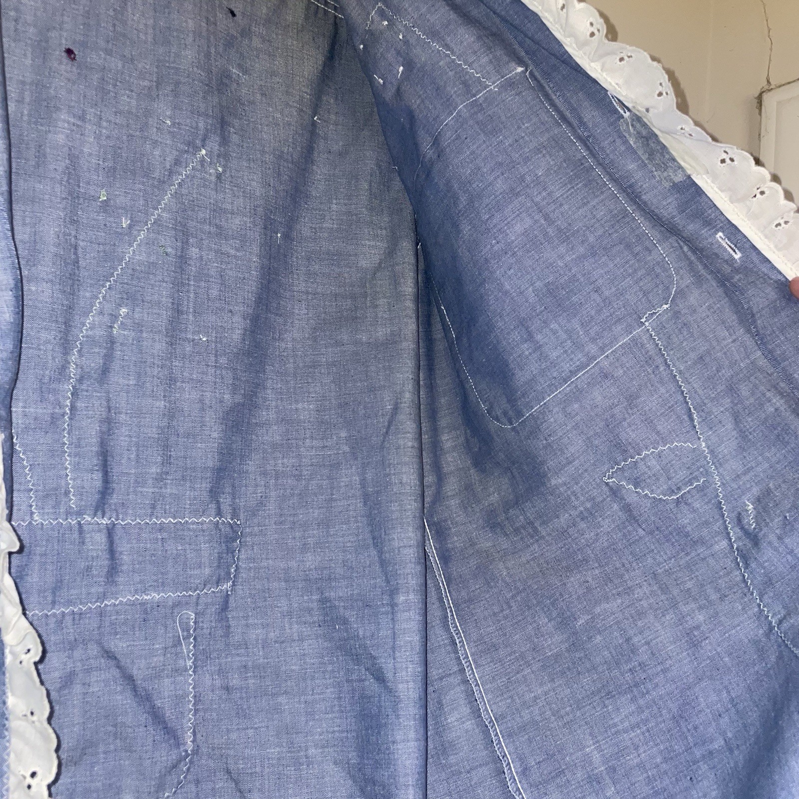 Big Mac JCPenny Vintage Flower Appliqué Lace Lined Women’s M Button Up