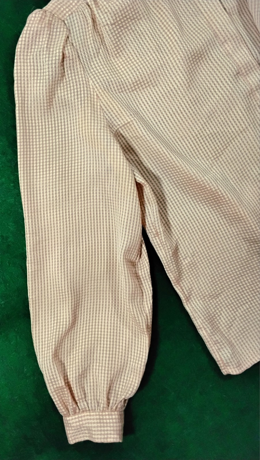Vtg 80s The Windham Collection Tie Neck Blouse Cream/Peach Long Sleeves Sz 12