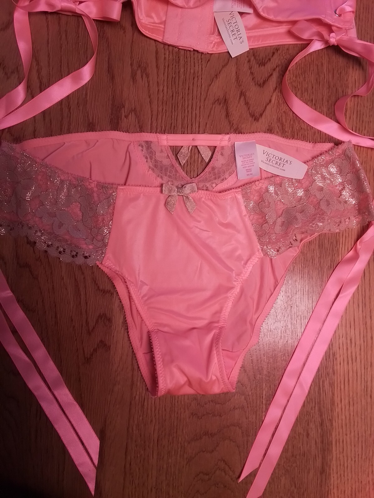 VTG VICTORIA’S SECRET Very Sexy CORAL PANTIES & Waist Cincher Belt Corset M/L