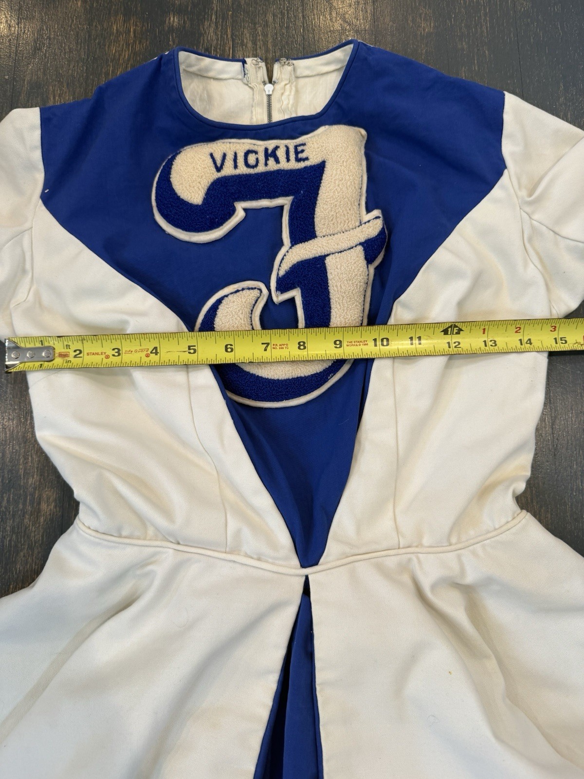 Vintage 1950-60s Cheerleading Uniform Outfit Heavy High Quality Blue & White