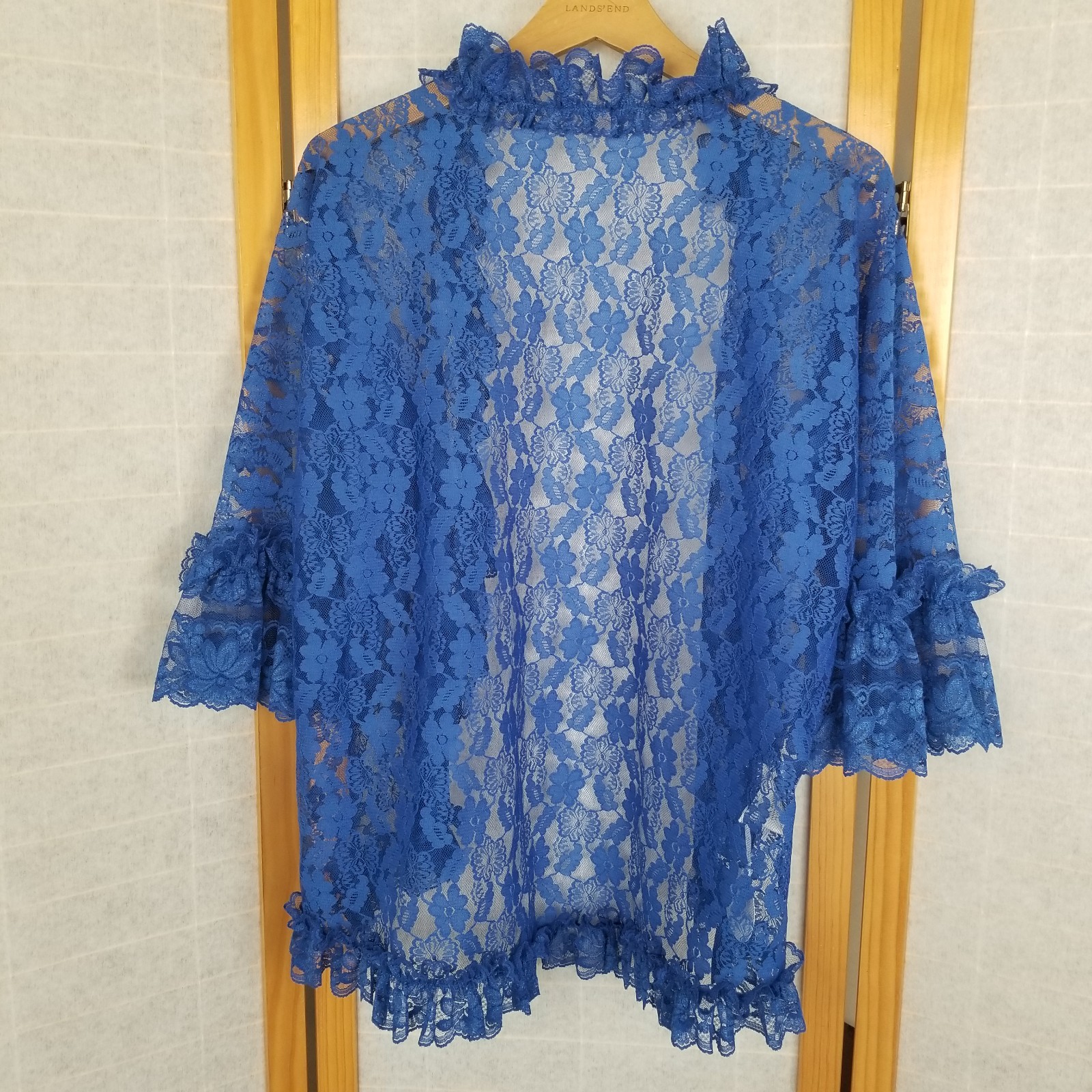 Vintage Boudoir Bed Jacket Royal Blue Medium Dolores for Poirette USA Made MWT
