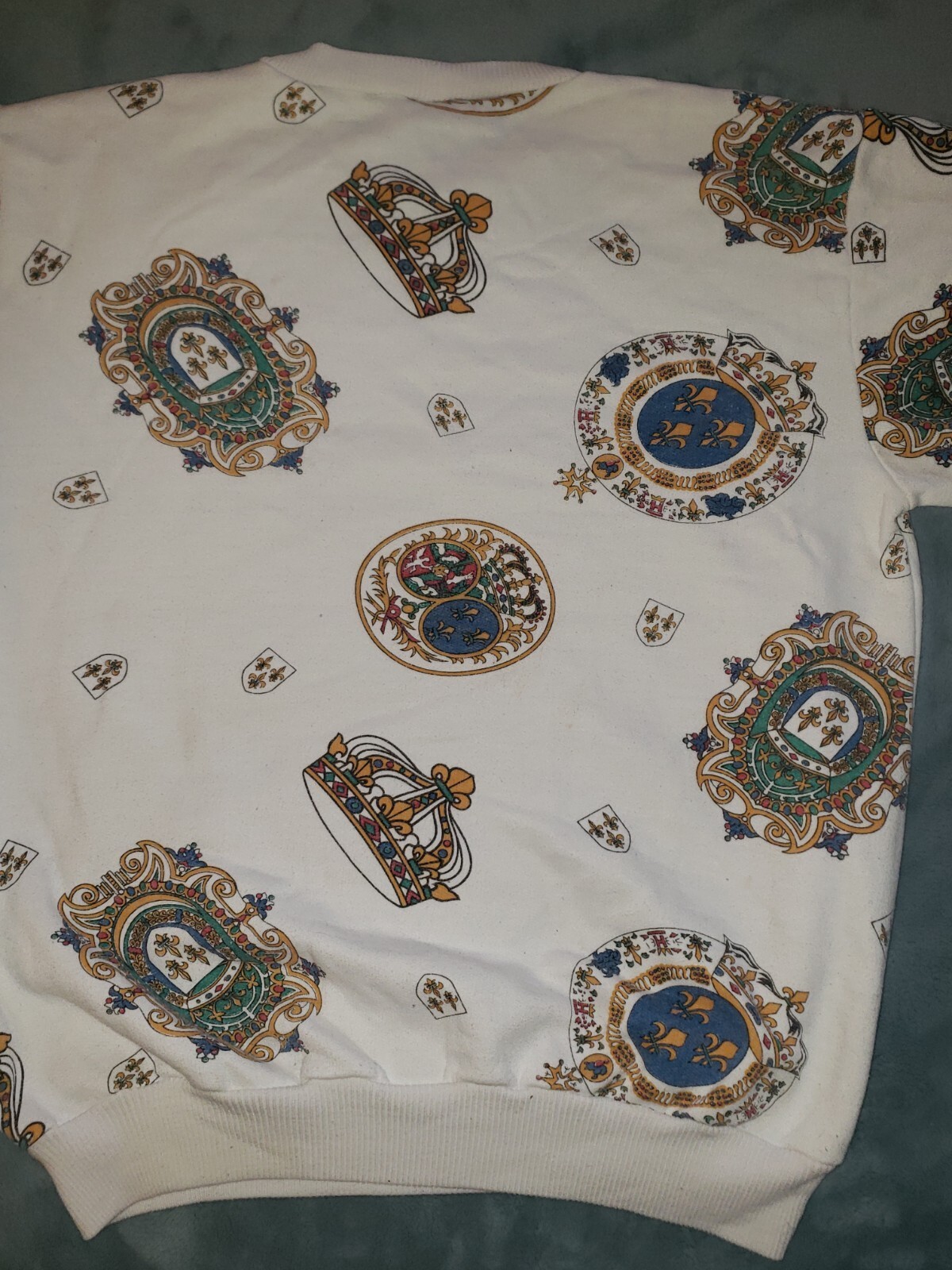 Vtg Blowout LA Pullover Sweatshirt Womens Baggy L-XL Royal France Crest Crown
