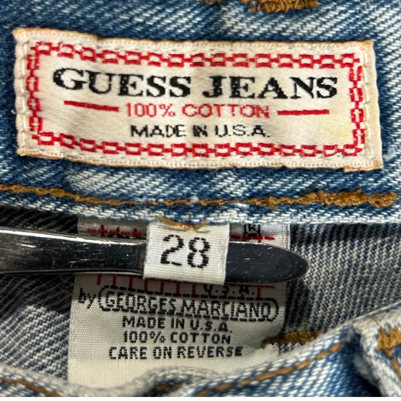Vintage Guess Jeans Georges Marciano 1050 SH Light Wash High Rise Tapered 28