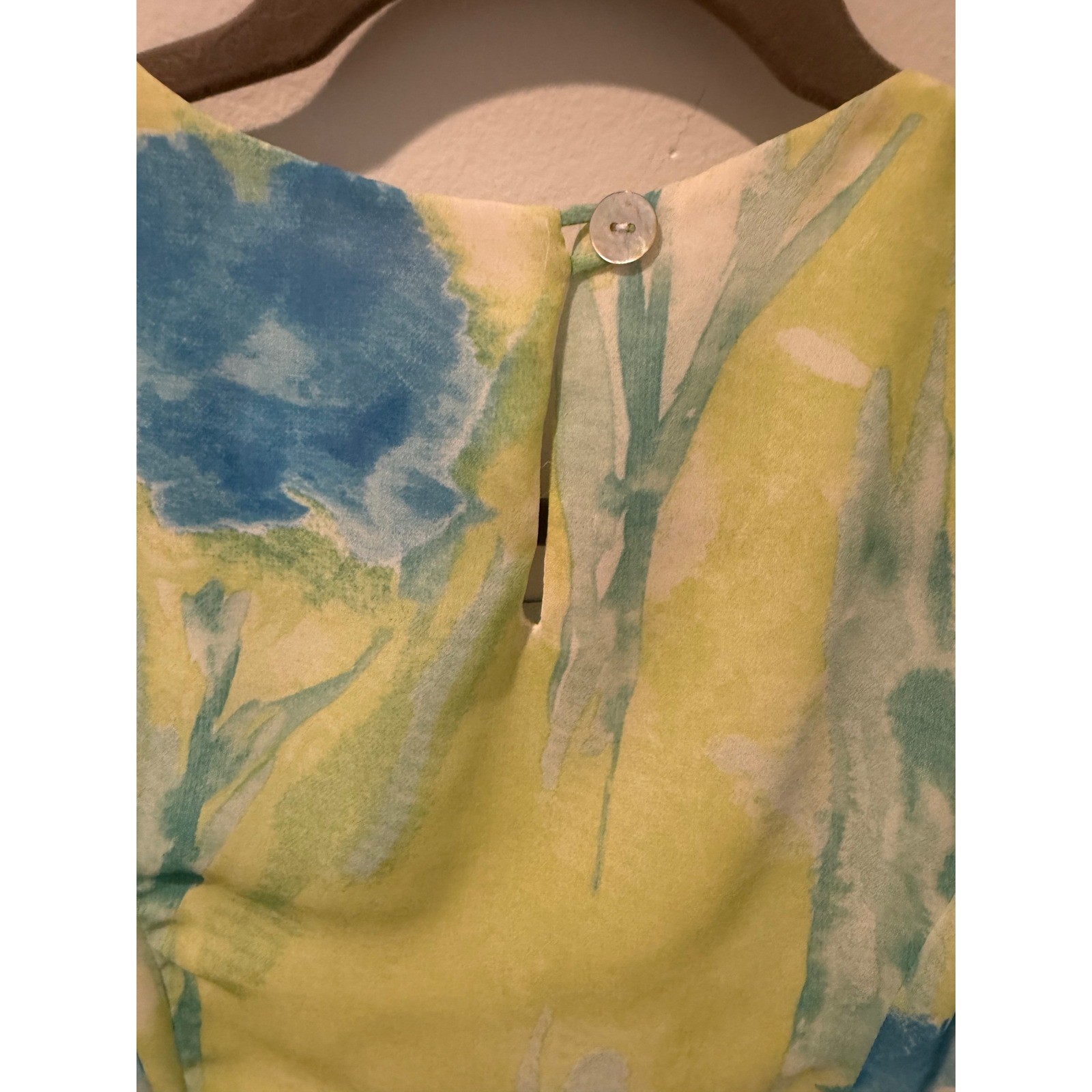 JR Nites Petites 90s Vintage Yellow Pastel Watercolor Floral Fairy Maxi Dress 8P