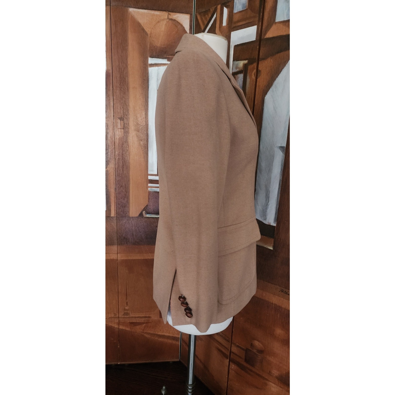 VTG 1990s Lauren Ralph Lauren Camel Wool Blazer Beige Riding Jacket Saipan 2P