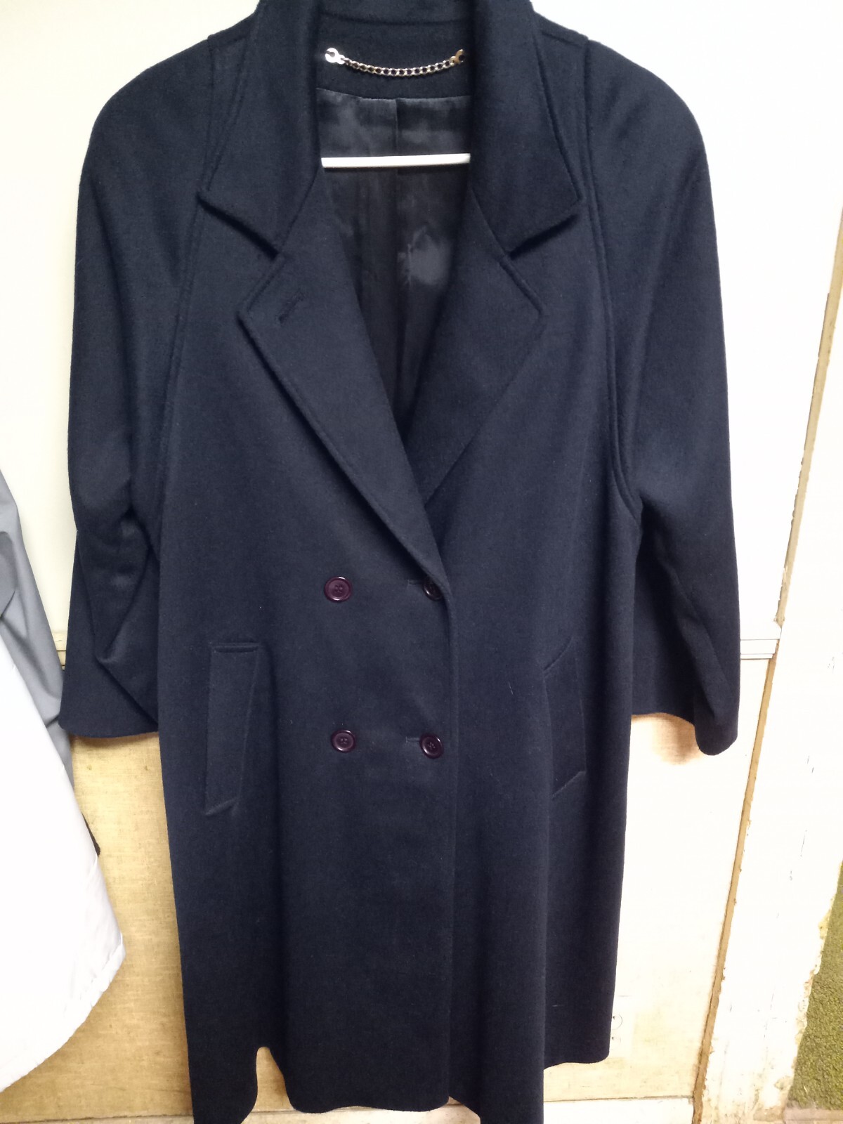 Vintage Forstmann~By Riel~100% Wool Navy Blue Long Coat~XL