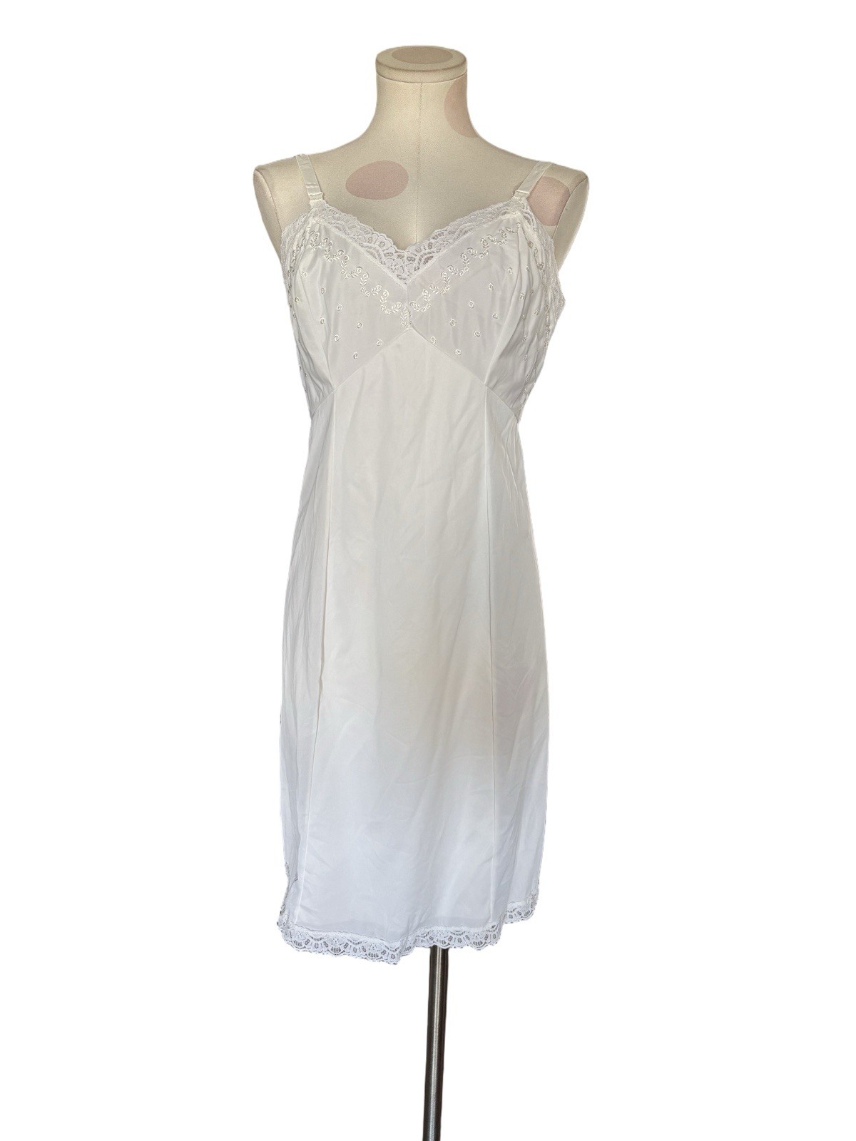 Vintage 60s coquette slip dress – white – small