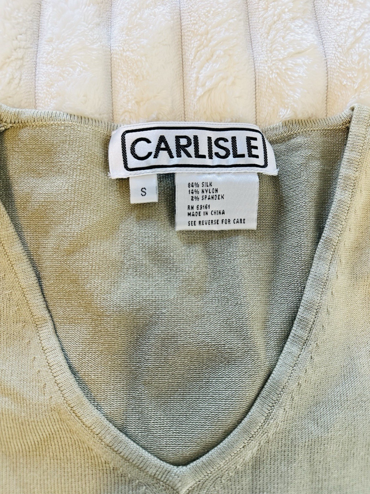 NWT! Vintage 1990s Carlisle Silk Blend Long-Sleeve Sage Green Women’s Sweater S
