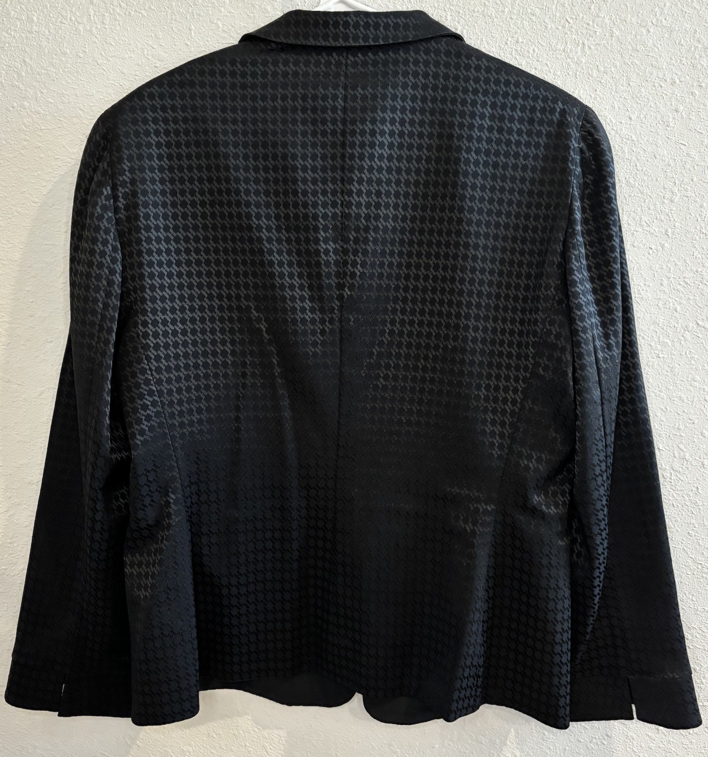VINTAGE 1973 ARMANI COLLEZIONI Women Black Houndstooth Blazer Jacket 12 PRISTINE