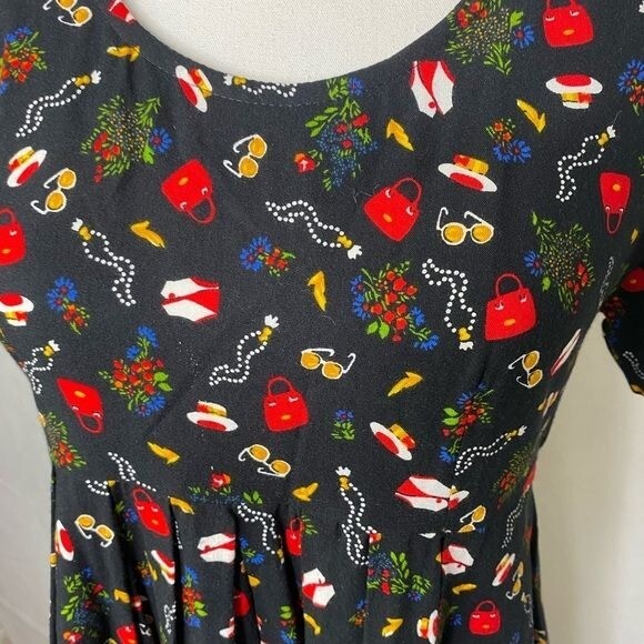 Vintage 80’s USA Paquette Too Byer California ladies dress black glam size 6