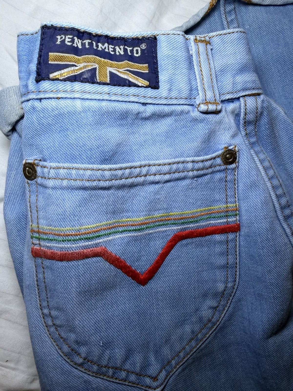 Vintage 70s Riding Hi Denim Jeans For Women Blue Size 0-2 Disco Flare