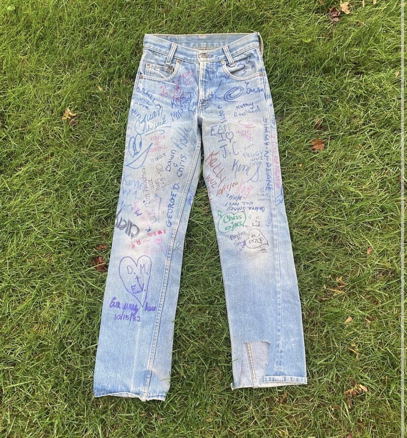 Vintage 70s 80s Signed Signature Levi Jeans XS XXS 25” Waist Senior Cord Style