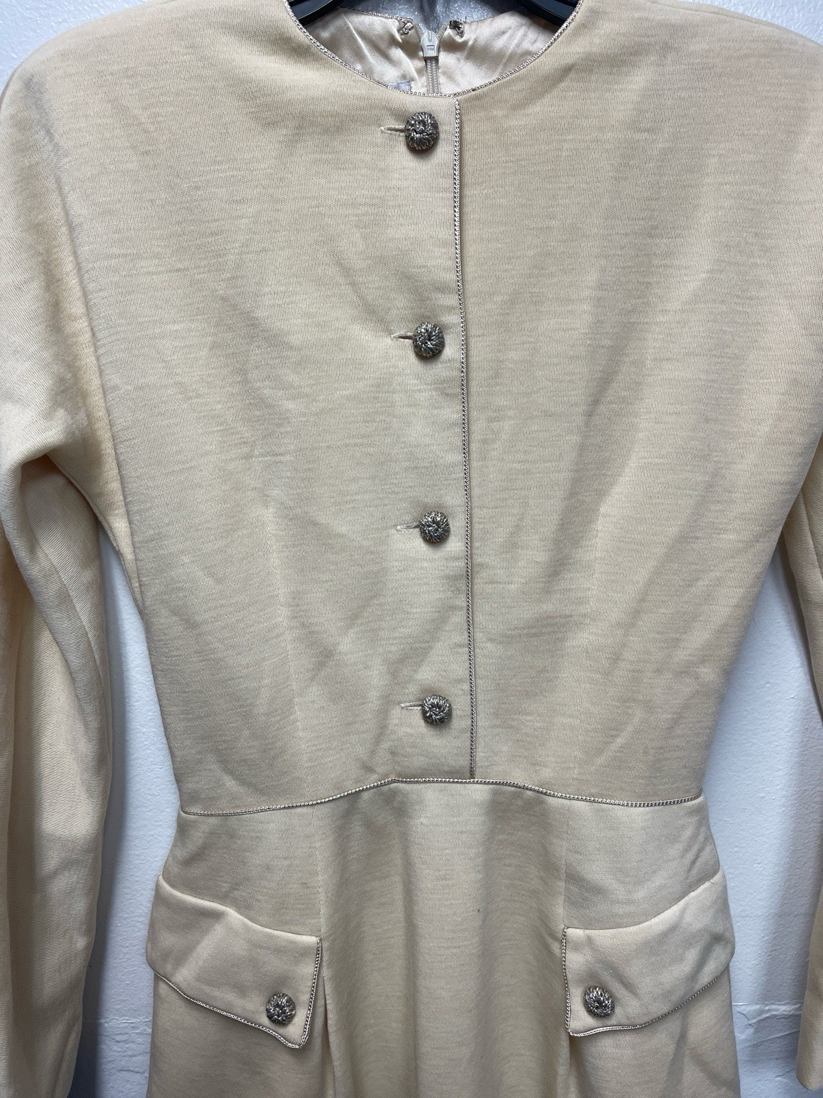 Vintage Geoffrey Beene Cream Dress Size 6