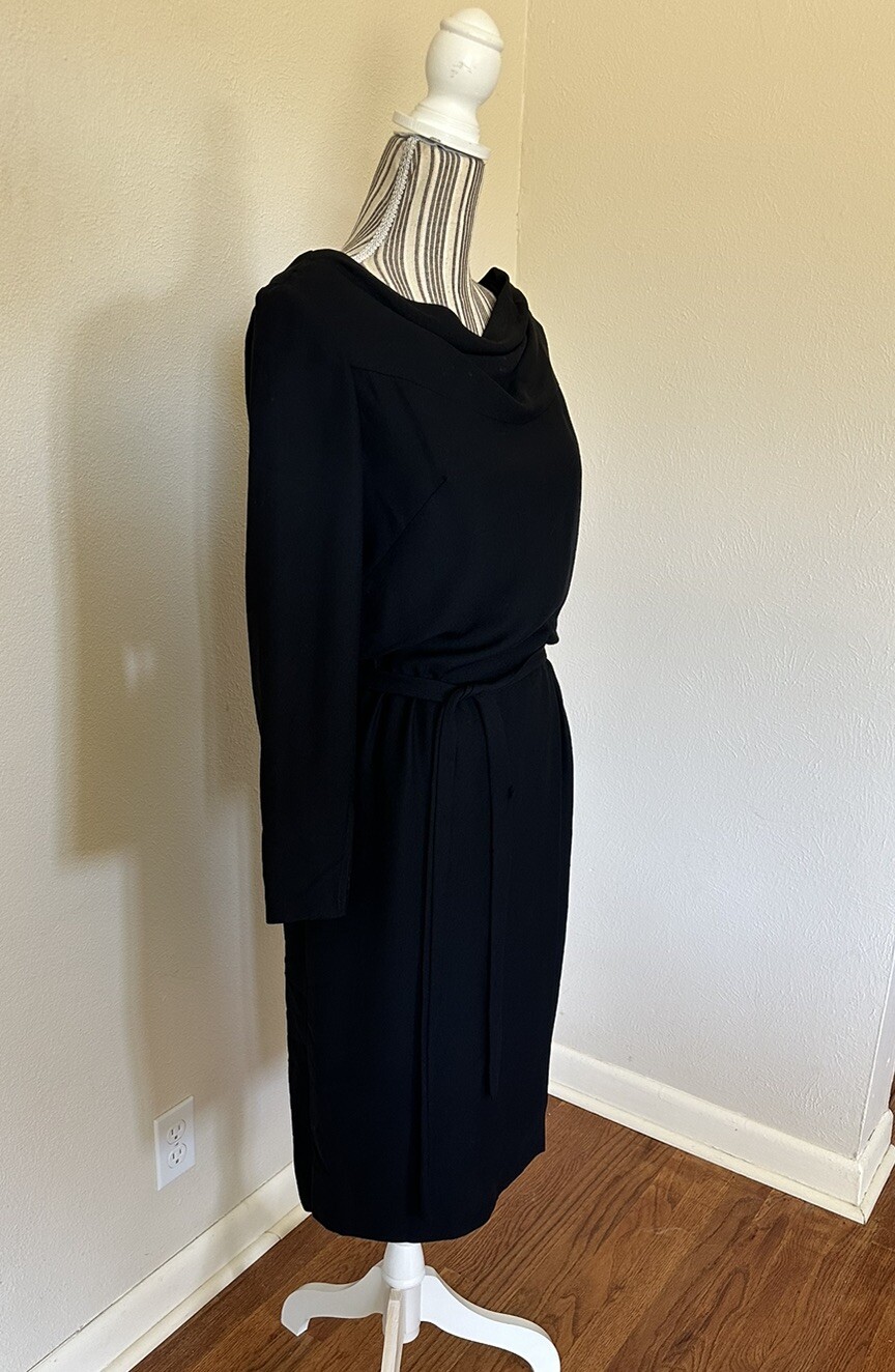 Vintage 50s Carlye Black Wiggle Dress Pinup Girl Woman’s Small