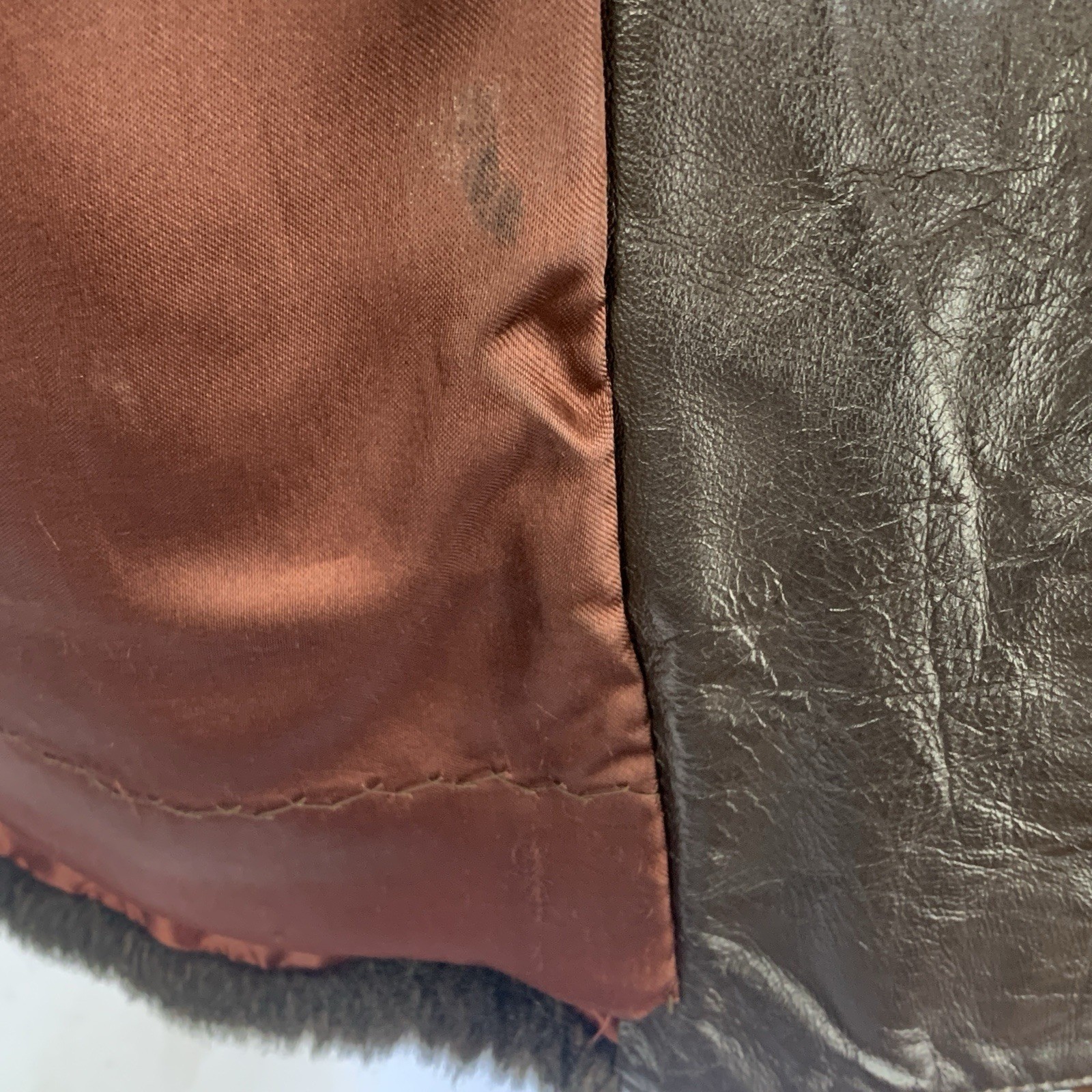 Vtg Faux Fur Over Coat Womens Medium Brown Long Mob Wife Made In England Costume