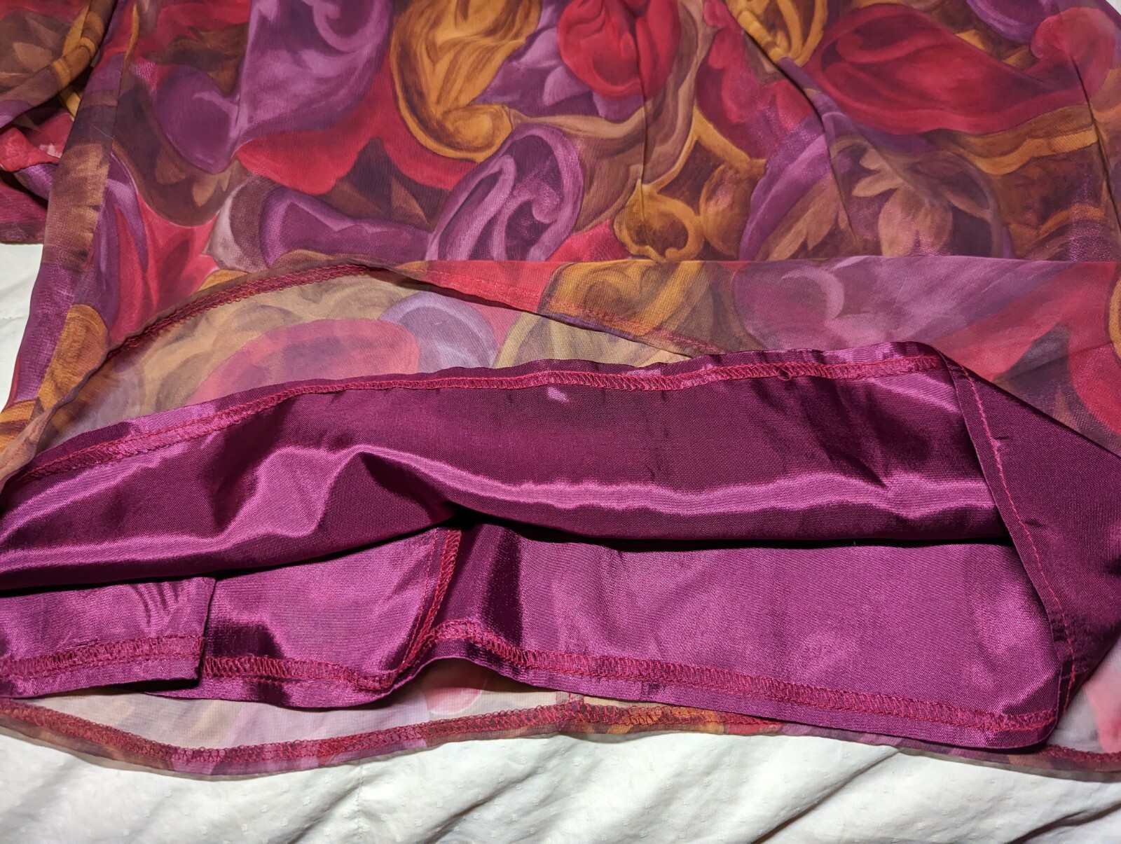 CITY GIRL Skirt Blouse Set Womens Sz 10 PAISLEY Burgundy Purple GORGEOUS VTG