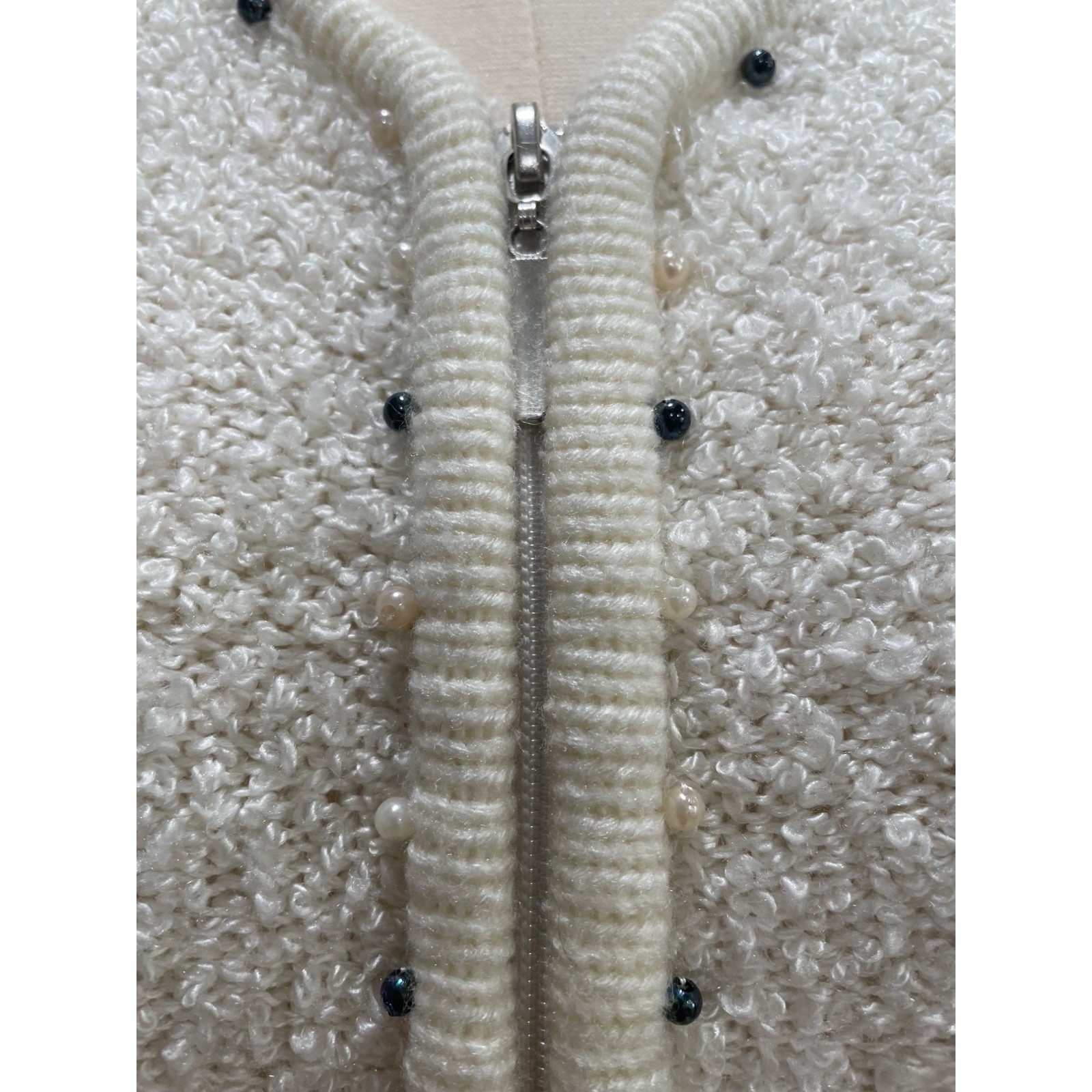 Vtg Rochelle California Womens L Boucle Knit Cardigan Retro Classic Grannycore